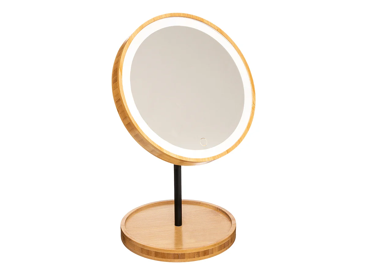 Miroir de Salle de Bain "Led Bambou" 31cm Naturel