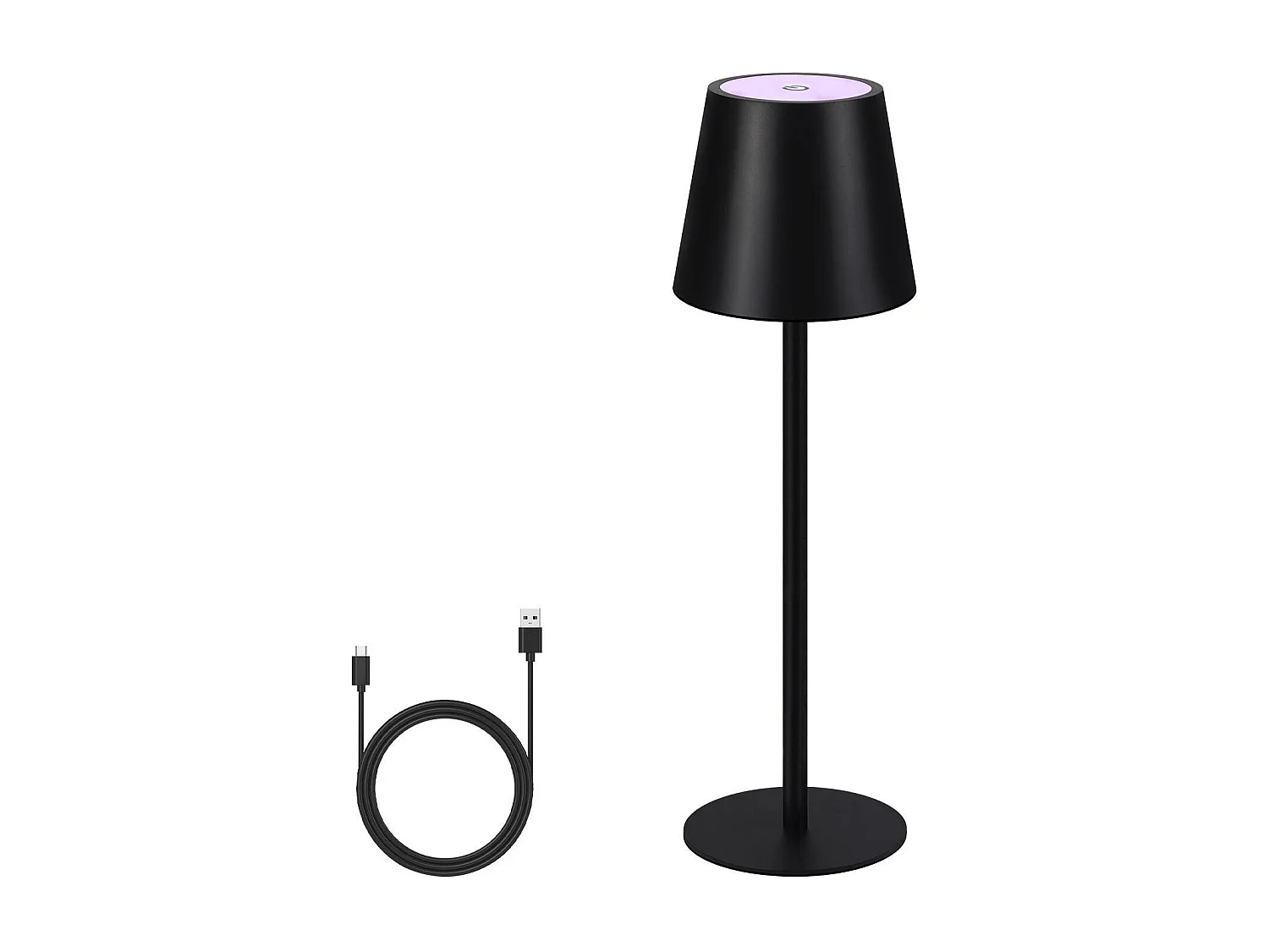 NETTLIFE Nachtkastlamp zonder draad, LED RGB 2600mAh, buiten opblaasbare tafellamp, aanraakbediend, dimbaar, zwart, TYPE - C/USB.