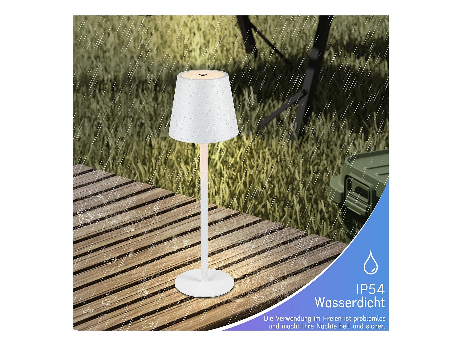 NETTLIFE Lampe de Chevet à Batterie sans Fil, Lot de 2- LED RGB 2600mhA  Lampe de Table d'extérieur Rechargeable Tactile Dimmable Blanc USB
