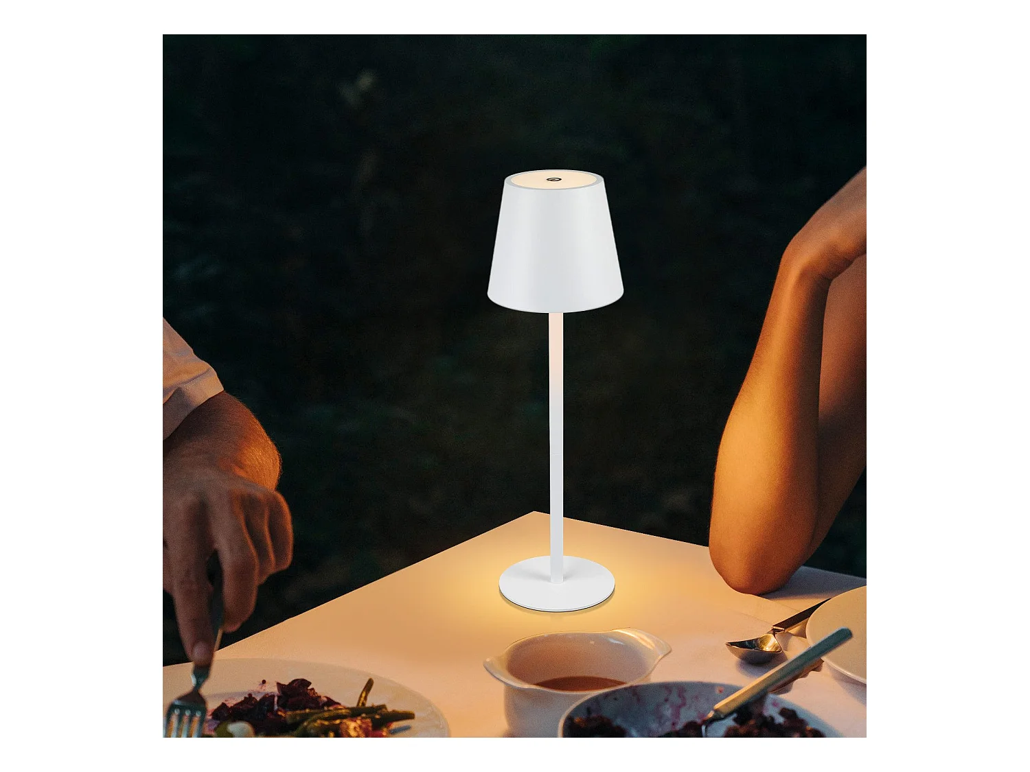 NETTLIFE Lampe de Chevet à Batterie sans Fil, Lot de 2- LED RGB 2600mhA  Lampe de Table d'extérieur Rechargeable Tactile Dimmable Blanc USB