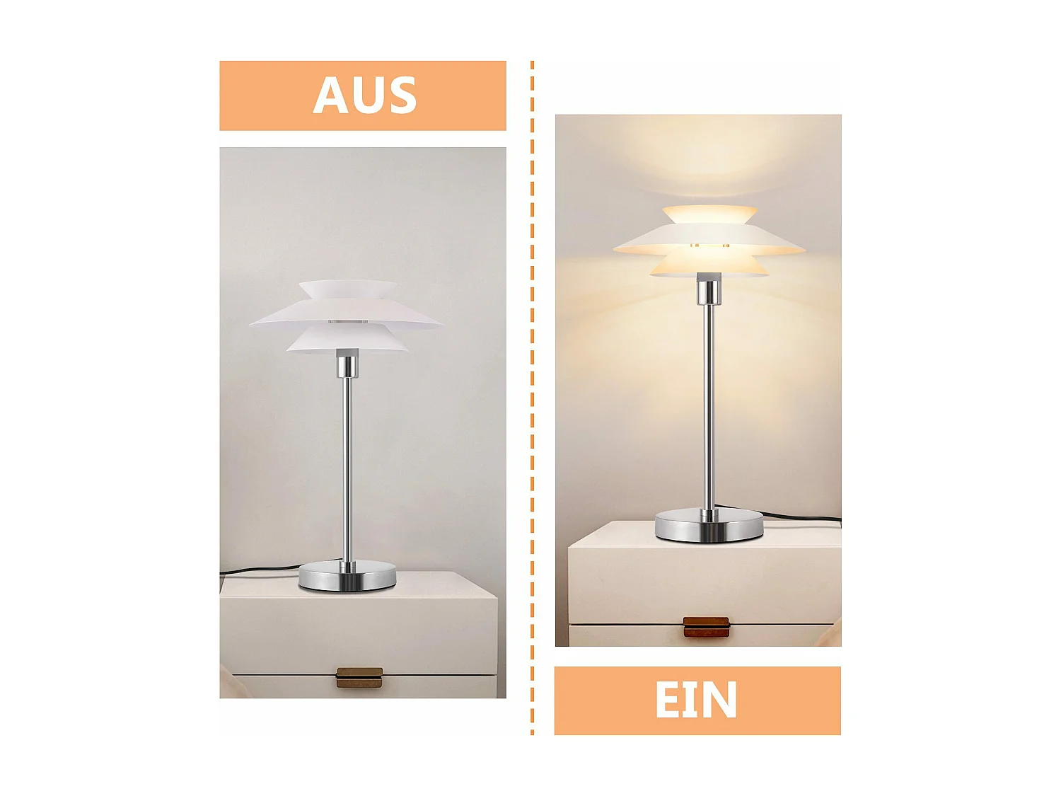 NETTLIFE Lámpara de mesa para salón - Lámpara de noche vintage blanca de diseño moderno E14 con 1 luz - Sin bombilla (Máx. 40W).