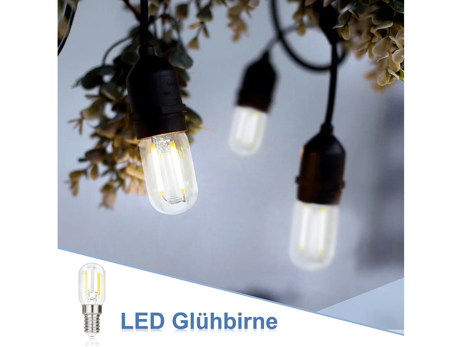 NETTLIFE Zestaw 4 żarówek LED E14 o barwie ciepłej bieli: vintage T22 2W retro Edison z gniazdem energooszczędnym 2700K