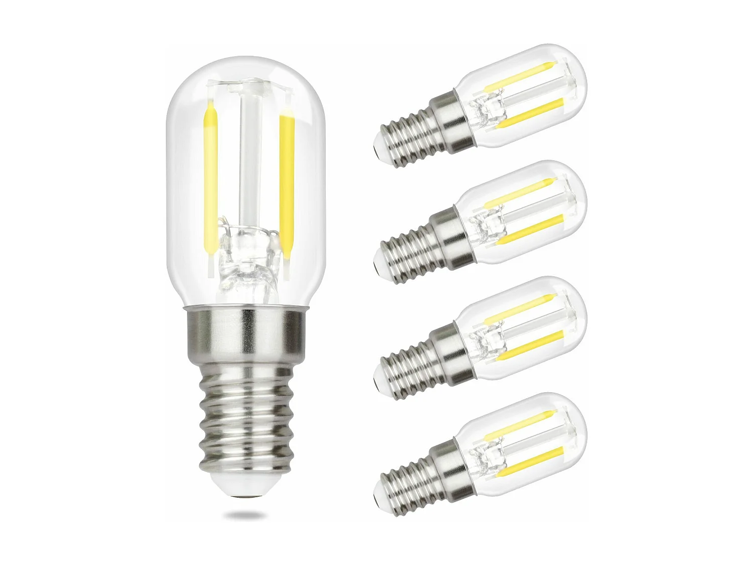 NETTLIFE Lot de 4 ampoules LED E14 blanc chaud : lampes vintage T22 2W rétro Edison à douille 2700K économie d'énergie