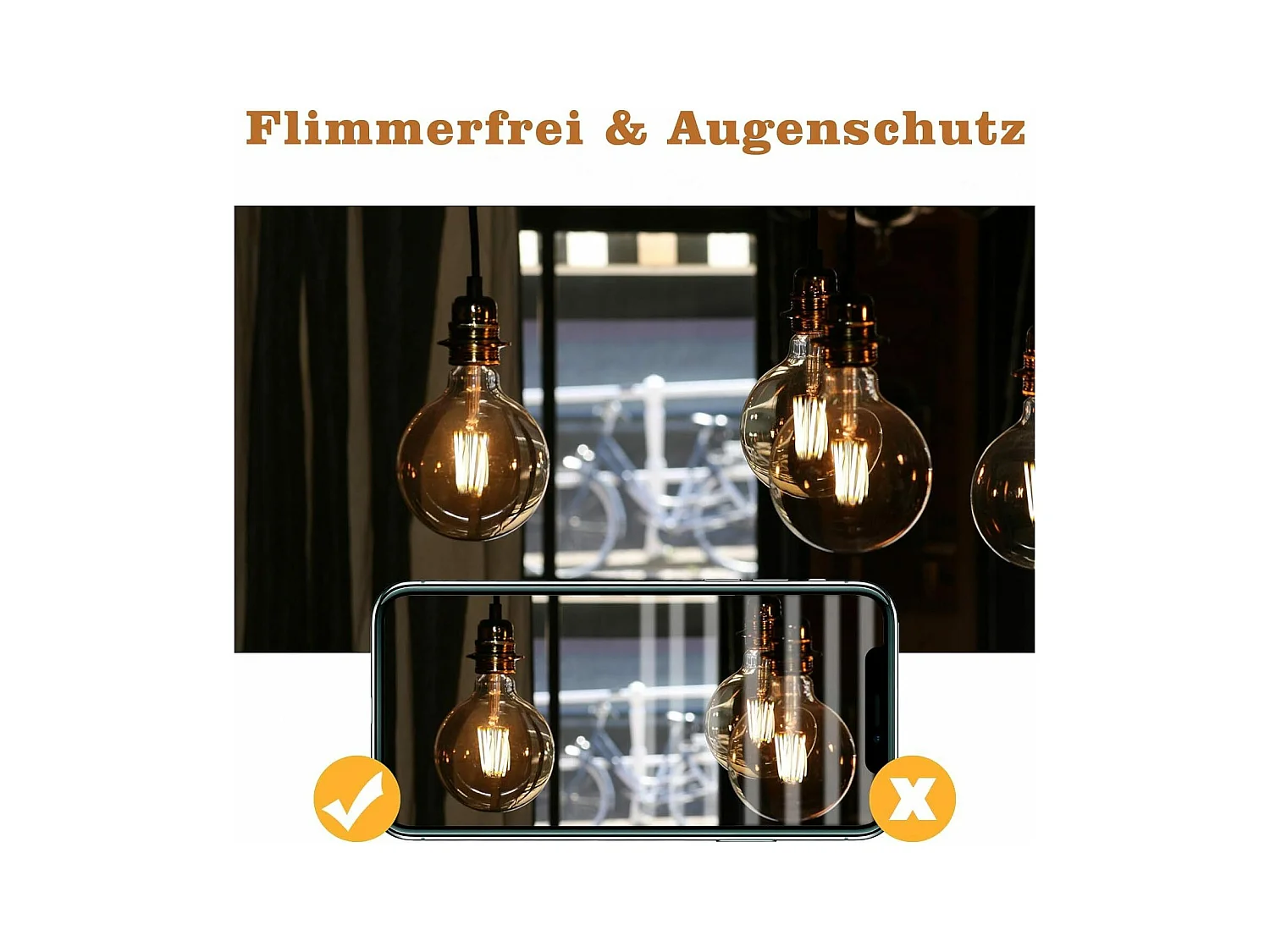 NETTLIFE Pakket van 2 LED - lampen in E27fassung, Vintage - lamp met warm wit filamenteel licht G95, 2700K, 4W Edison, ideaal voor huis, hotel, café, bar.