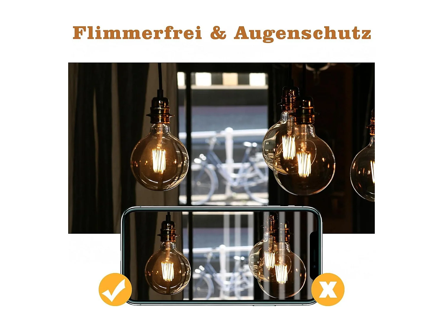 NETTLIFE Pakket van 2 LED - lampen in E27fassung, Vintage - lamp met warm wit filamenteel licht G95, 2700K, 4W Edison, ideaal voor huis, hotel, café, bar.