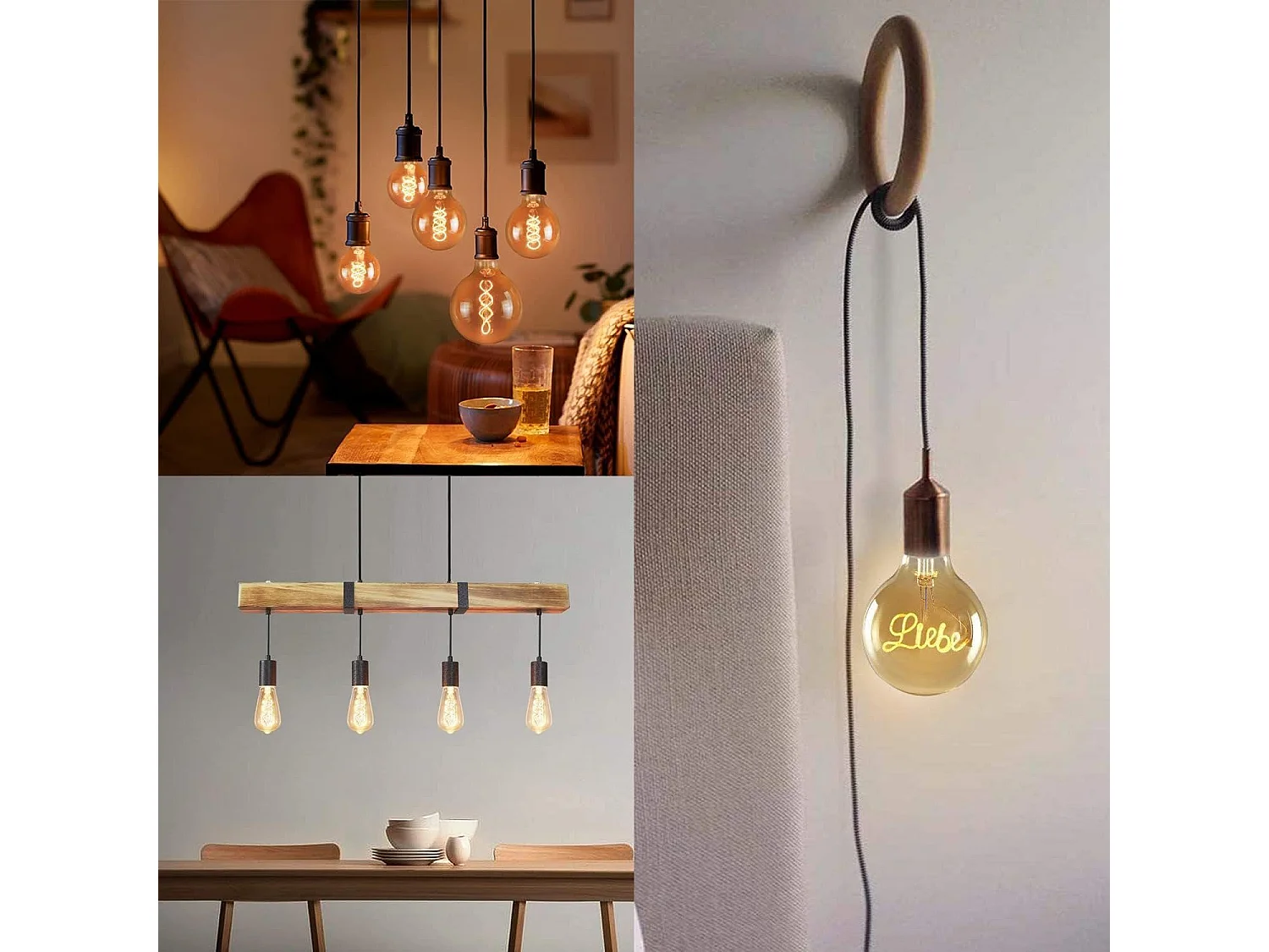 NETTLIFE Lot de 6 ampoules LED E27 blanc chaud ampoules Edison rétro 2200K ST64 lampe antique économie d'énergie 4W industrielle décorative pour