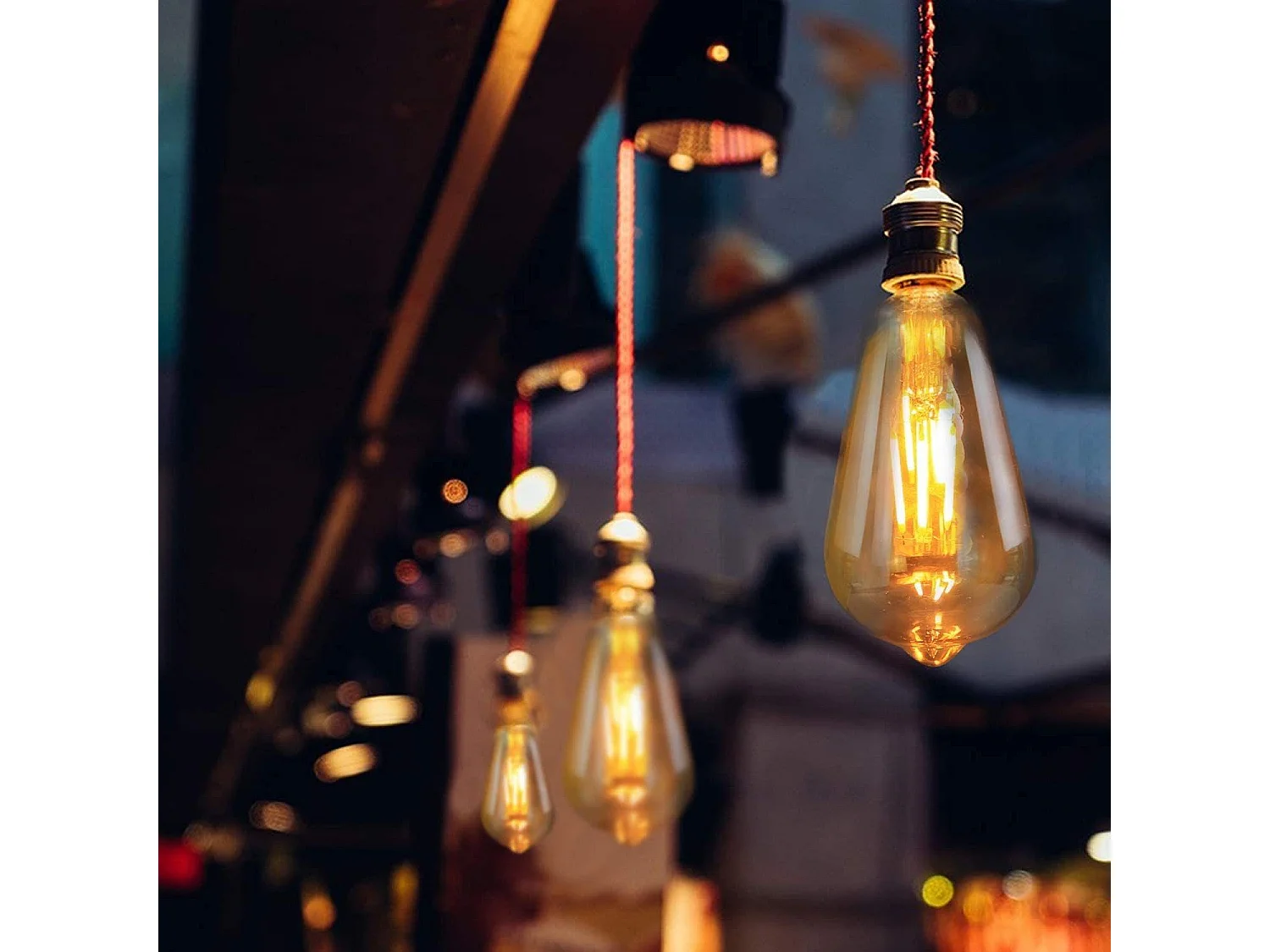 NETTLIFE 6er-Pack E27 LED-Lampen, Warmweiß, Retro-Edison-Glühbirnen, 2200 K, ST64, antike Lampe, energiesparend, 4 W, industriell, dekorativ für