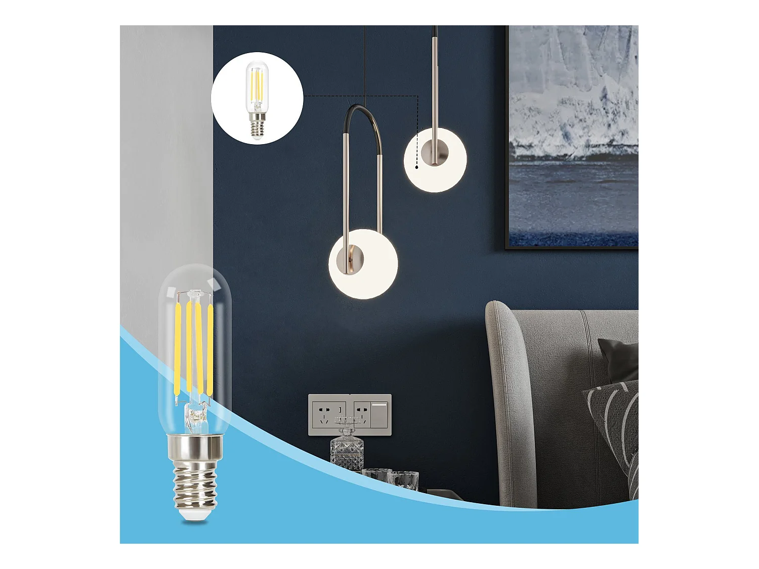 NETTLIFE Zestaw 2 sztuk E14 Cool White Vintage T25 4W 6000K Energooszczędna żarówka LED w stylu Edison z żarnikiem do szklanego okapu kuchennego