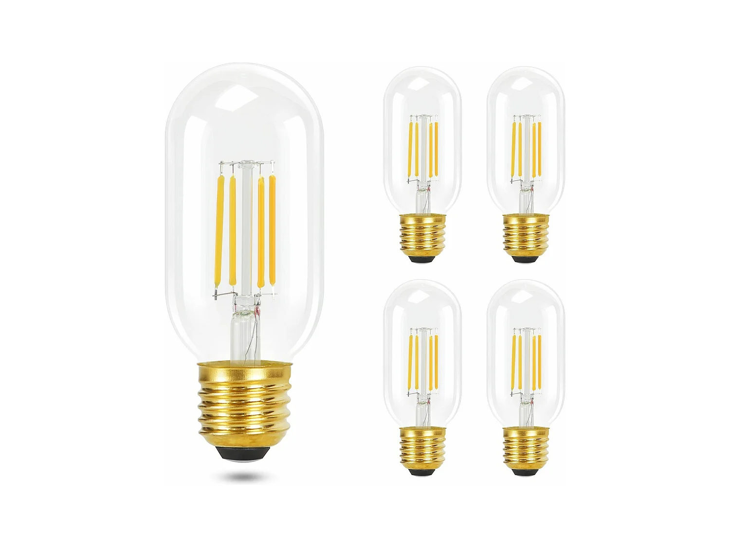 NETTLIFE Lot de 4 ampoules LED E27 blanc chaud vintage ampoules LED T45 4W 2700K lampe à économie d'énergie style rétro Edison verre à filament