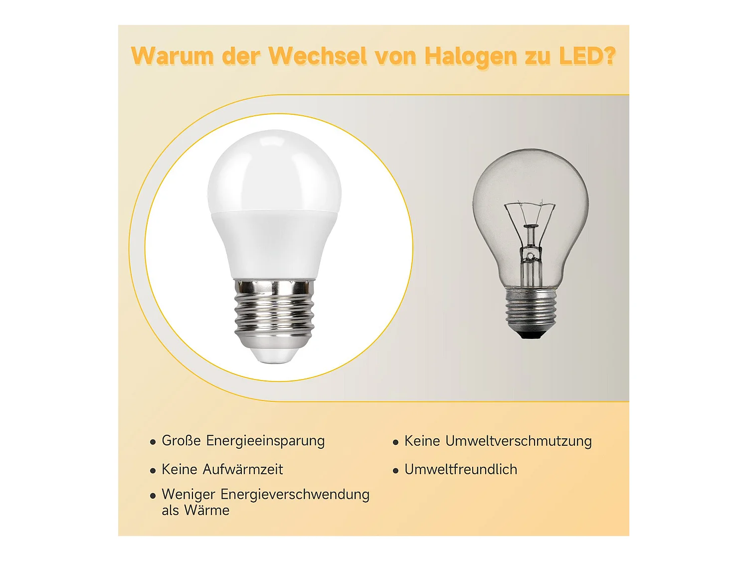 NETTLIFE 6 sztuk żarówek LED E27 o ciepłej białej barwie - 5 W, 3000 K, ciepła biała żarówka, lampa energooszczędna, bez migotania