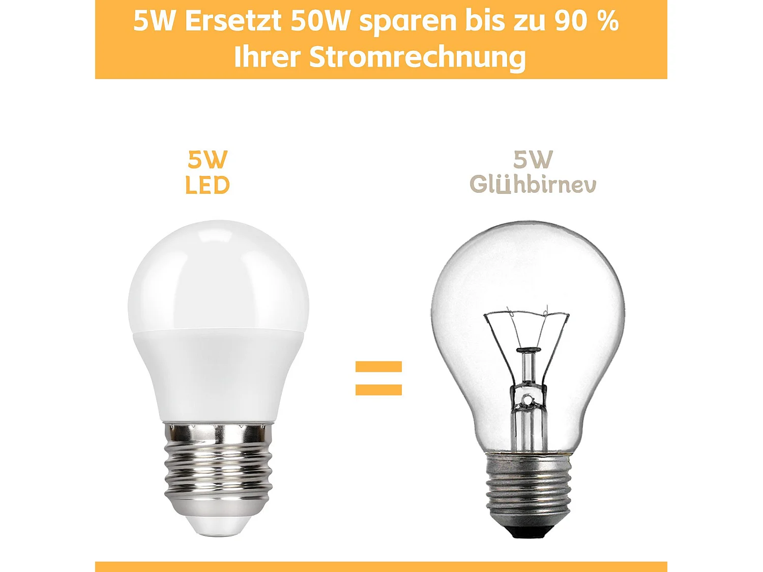 NETTLIFE Pakket van 6 warm - witte LED - lampen E27 - 5 W, 3000 K, warm - witte lamp, energiebesparende lamp, zonder flikkeren.