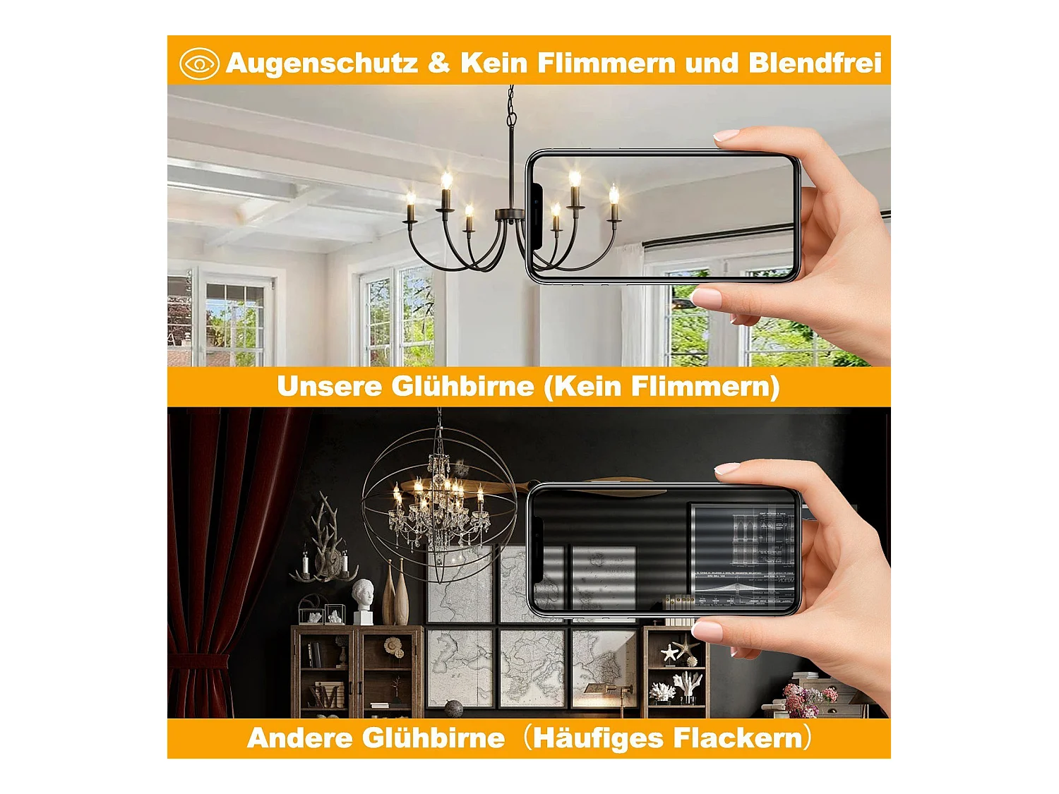 NETTLIFE 10er-Pack E14-LED-Lampen: 4 W, warmweiß (2700 K), Kerzenlampe mit C35-Edison-Filament, Retro-Vintage-Glas, energiesparend, nicht dimmbar