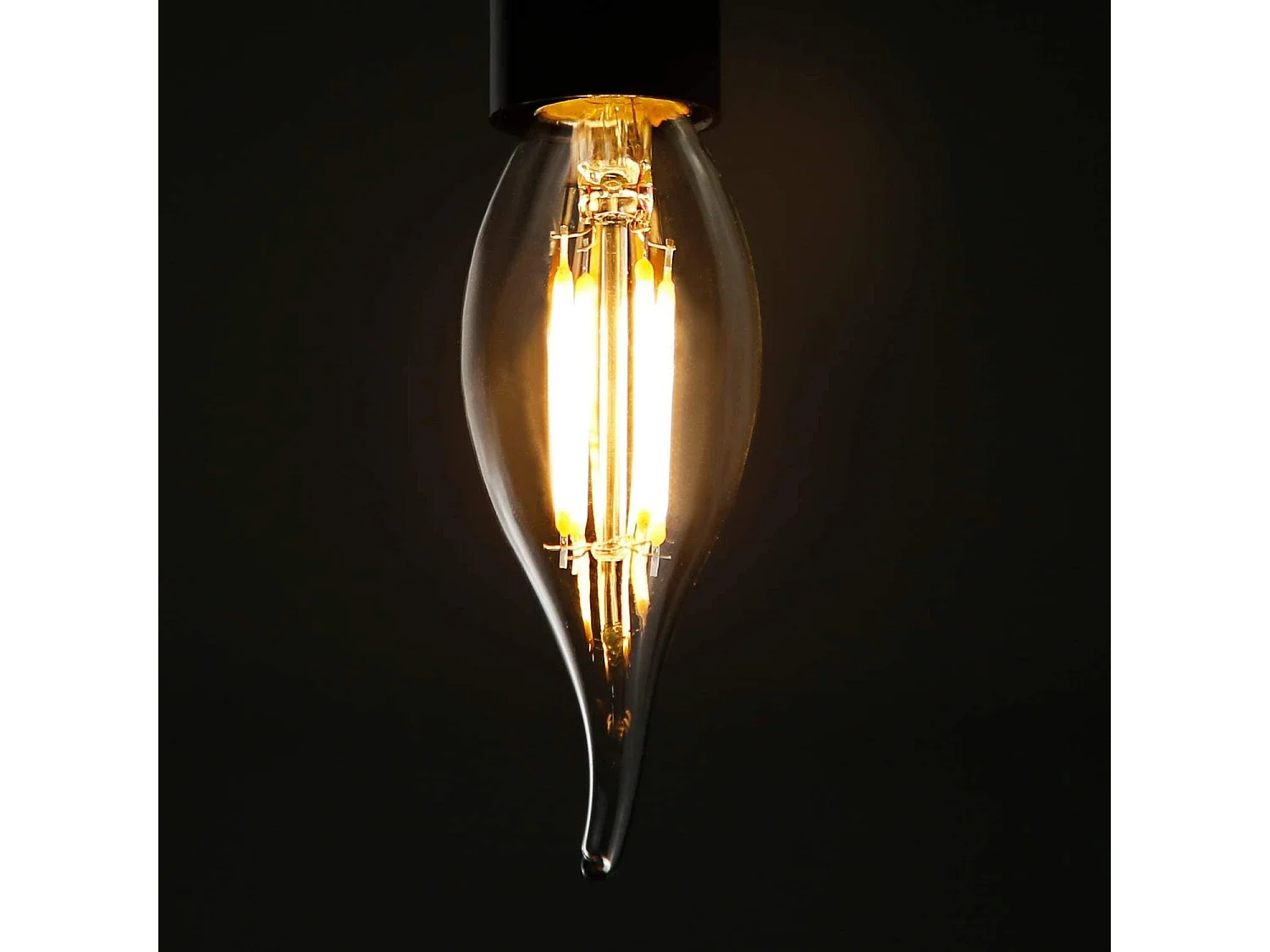 NETTLIFE Lot de 6 ampoules LED E14 4W blanc 2700K lampe bougie chaud filament rétro Edison vintage économie d'énergie en verre - non dimmable