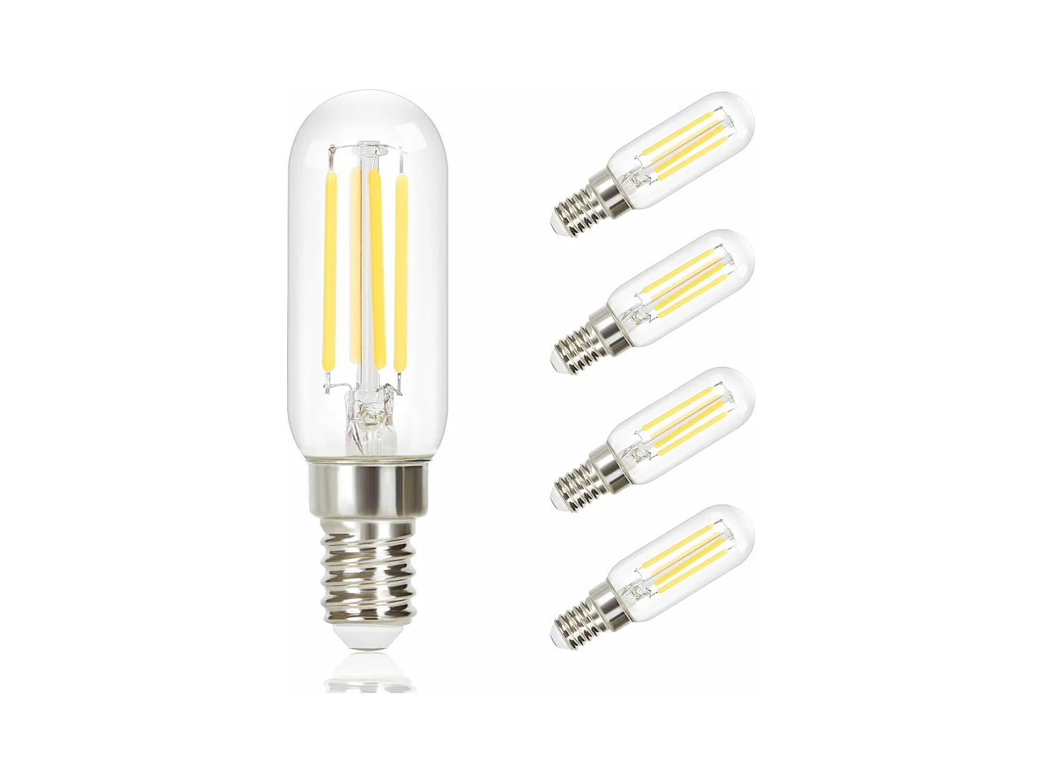 NETTLIFE Lot de 4 ampoule LED E14 lampe vintage - T25 blanc chaud filament ampoule Edison 2700K 4W blanc chaud ampoule