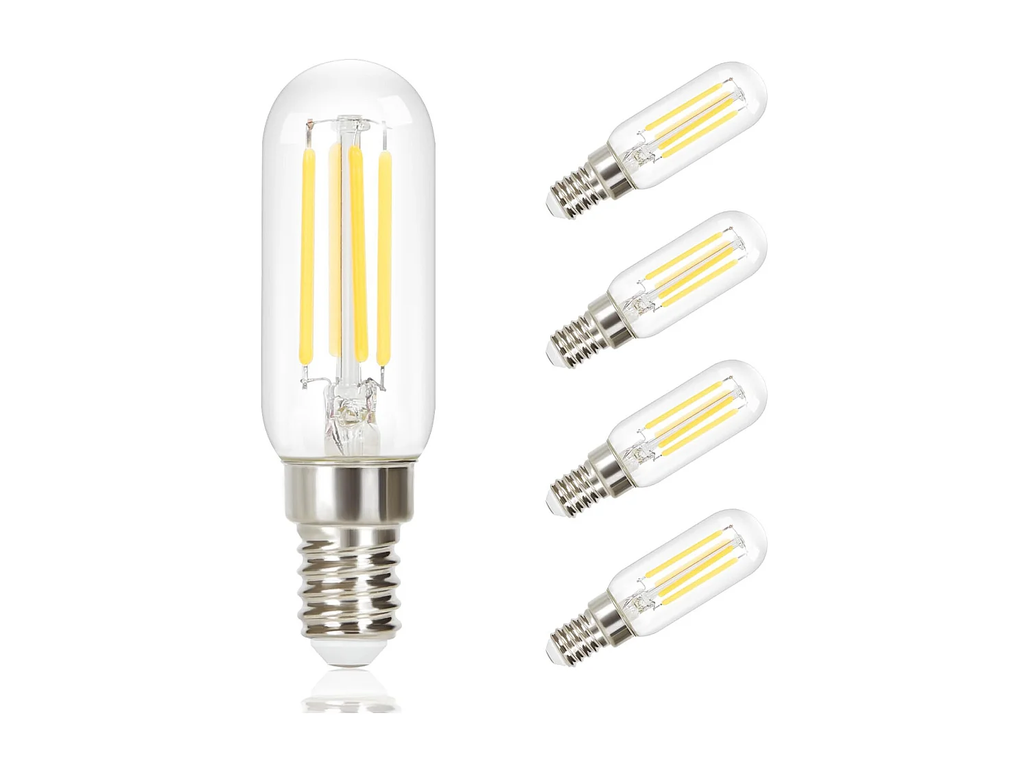 NETTLIFE Set van 4 E14 LED - gloeilampen in vintage - stijl - T25 warm wit filament - gloeilamp Edison 2700K 4W warm wit gloeilamp.