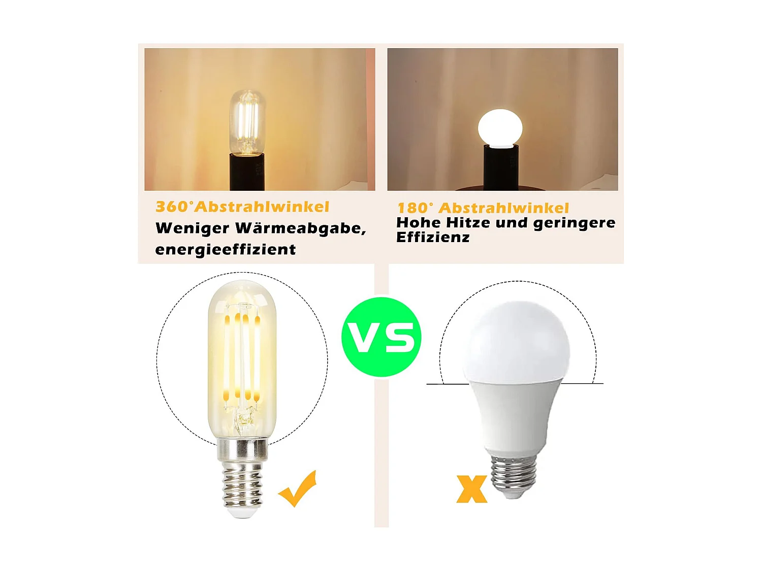 4er Set LED Leuchtmittel E14 Vintage Lampe T25 Warmweiß 2700k 4w Warmweiß