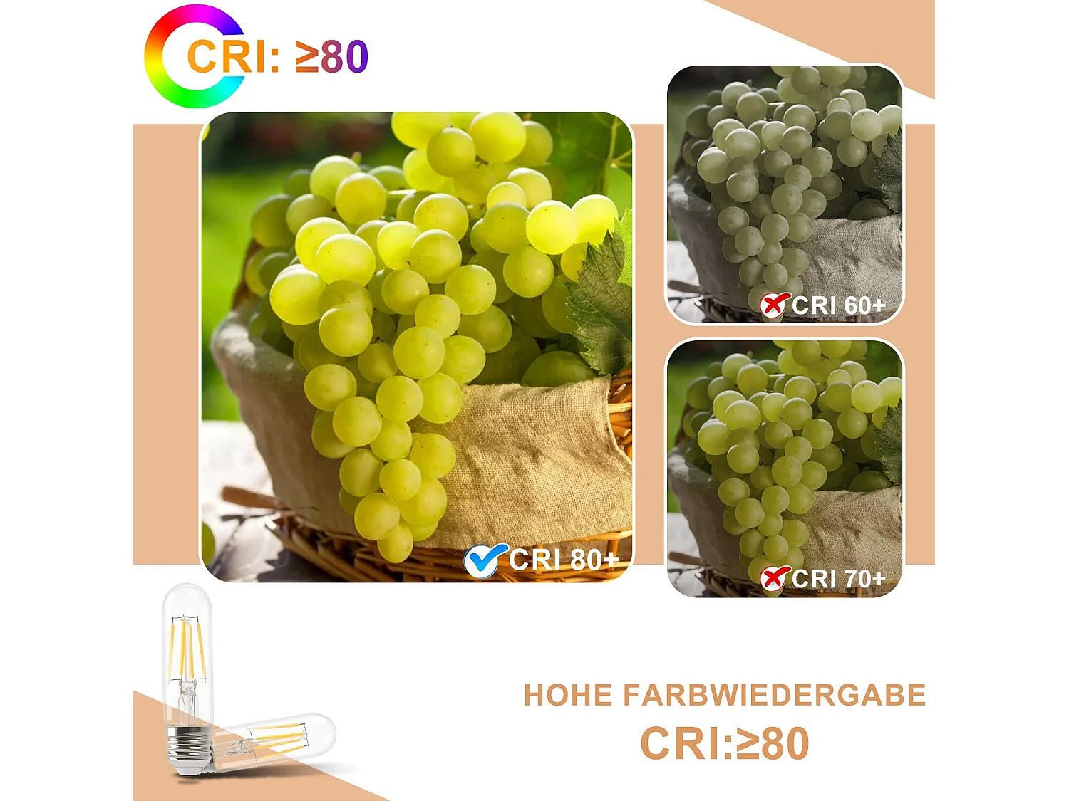 NETTLIFE Pakket van 6 warm - wit LED - lampen met E27 - voet, T30, 4W, Edison - ouderwetse draadfilamentlampen, 2700K, energiebesparend, niet - dimbare voet.