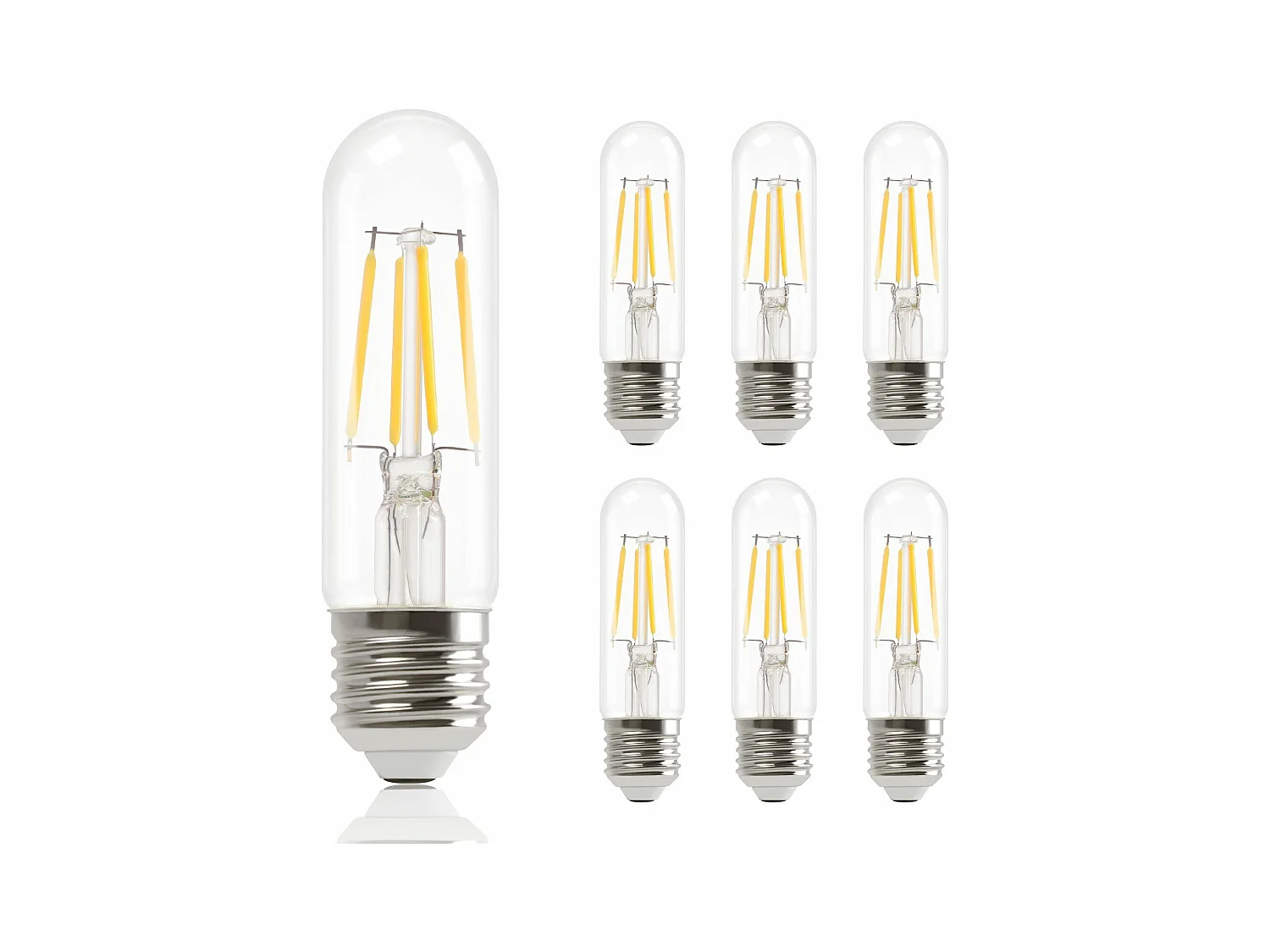 NETTLIFE Lot de 6 ampoules LED E27 blanc chaud lampes T30 4W Edison vintage à filament 2700K économie d'énergie douille non dimmable