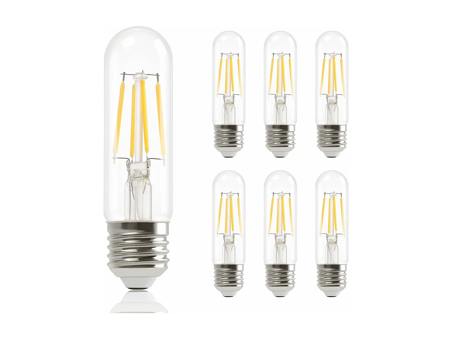NETTLIFE Zestaw 6 ciepłych białych żarówek LED E27 T30 4W Edison vintage żarnik 2700K energooszczędne gniazdo bez możliwości ściemniania