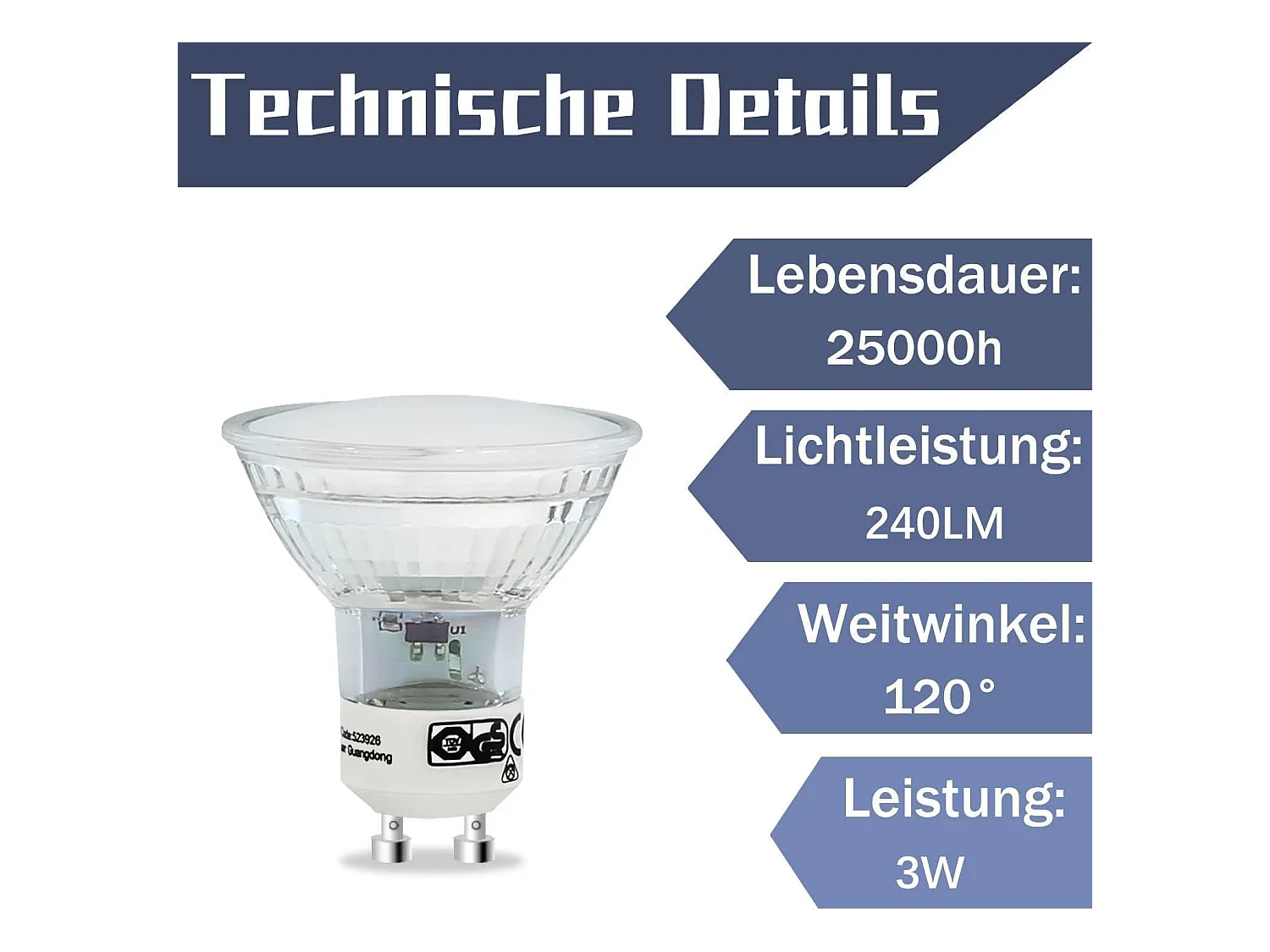NETTLIFE Lot de 10 ampoules LED GU10 blanc chaud 3W 240LM PAR16 spot encastrable angle de faisceau 120° 3000K pour cuisine plafond mur salon