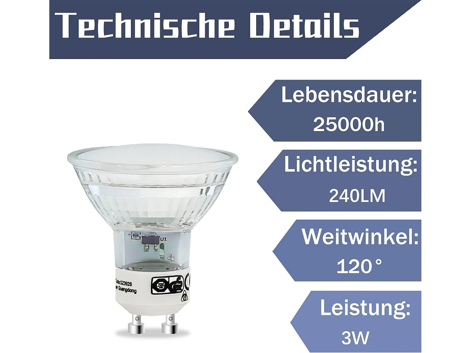 NETTLIFE Lot de 10 ampoules LED GU10 blanc chaud 3W 240LM PAR16 spot encastrable angle de faisceau 120° 3000K pour cuisine plafond mur salon