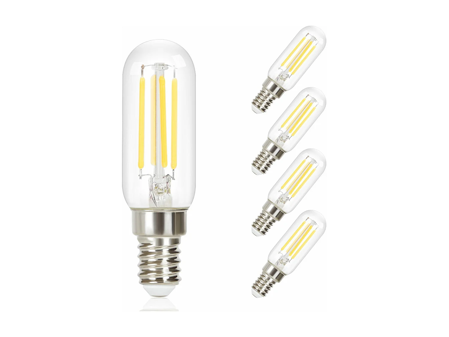 NETTLIFE Lot de 4 ampoules LED E14 blanc froid vintage : ampoules T25 4 W 6000 K à économie d'énergie, style Edison avec filament pour hotte aspirante