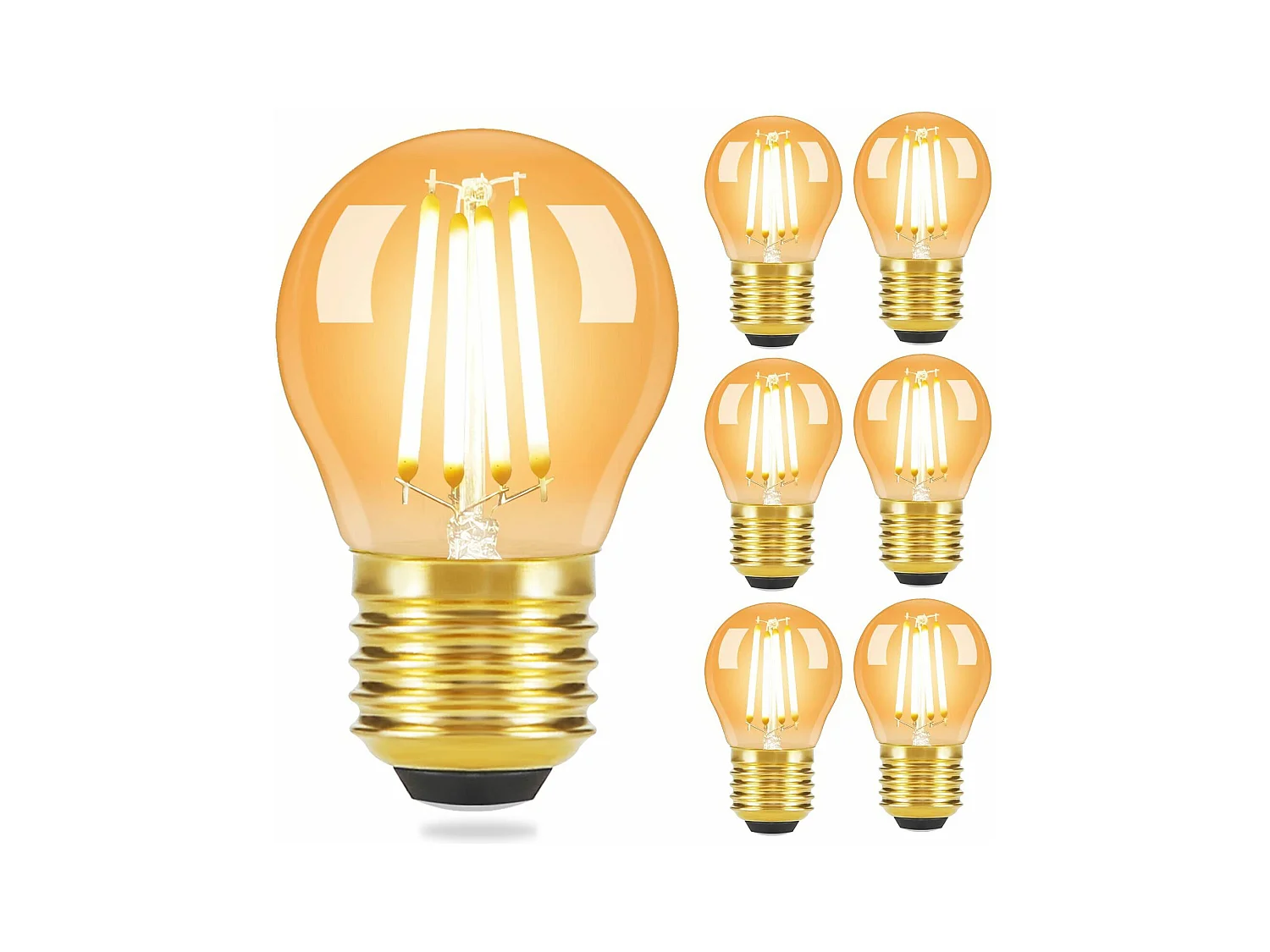 NETTLIFE Lot de 6 ampoule E27 LED  Filament : G45 Vintage ampoule， Edison Retro ampoule ，blanc chaud 2700K Bulbs 4W
