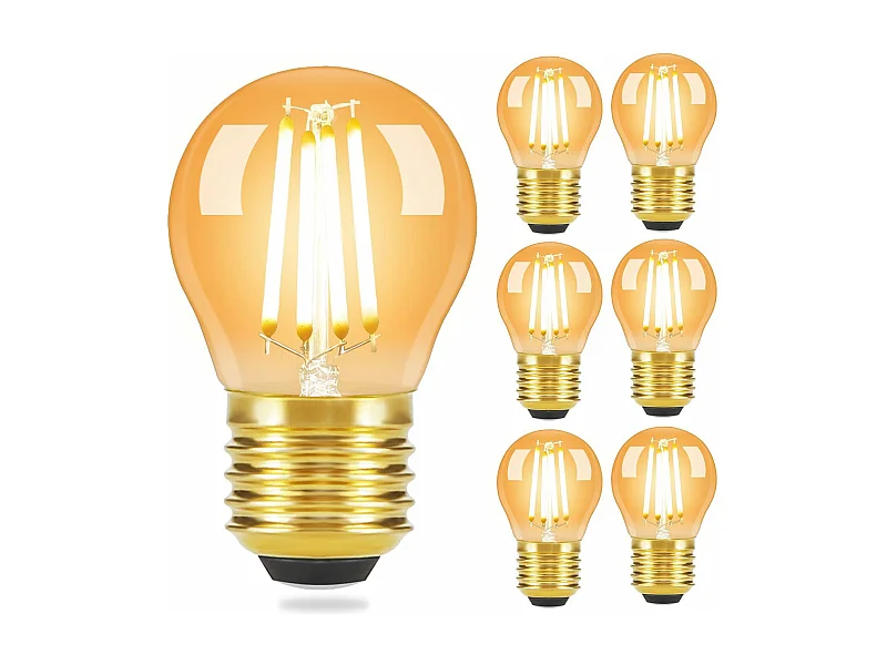 6 E27 LED-Glühbirnen G45 Vintage Retro Glühbirne Warmweiß 2700 K Glühbirnen 4 W
