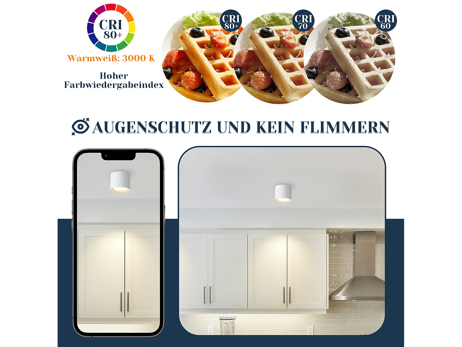 NETTLIFE Plafondspot LED Wit : Rond uitstekend plafond, aluminium, 230V, gloeilamp GX53 5W 3000K, voor kamer, gang.