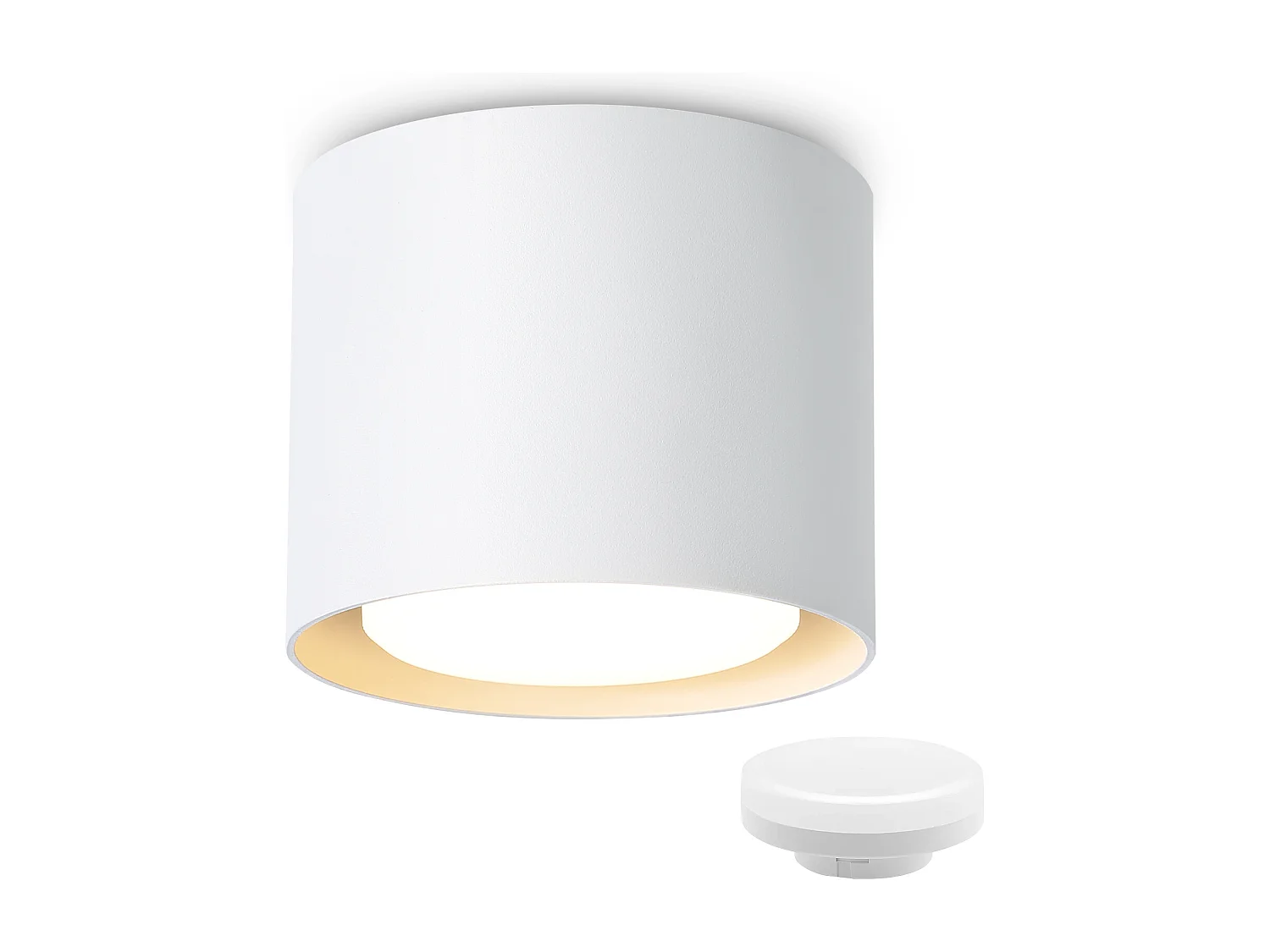 NETTLIFE Plafonnier Spot LED Blanc : Plafond rond en saillie, alum. 230V, ampoule GX53 5W 3000K, pour chambre, couloir