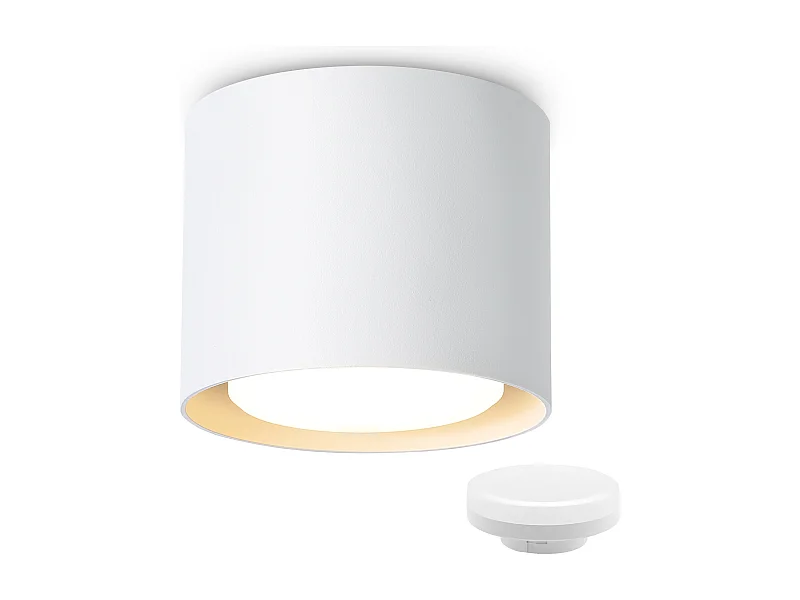 NETTLIFE Plafondspot LED Wit : Rond uitstekend plafond, aluminium, 230V, gloeilamp GX53 5W 3000K, voor kamer, gang.