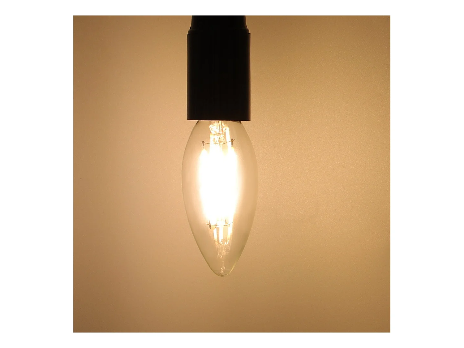 NETTLIFE Pakket van 6 E14 LED-pijplempjes, warme witte kandelaarlamp van 4W, 2700K, met Edison - draad C35