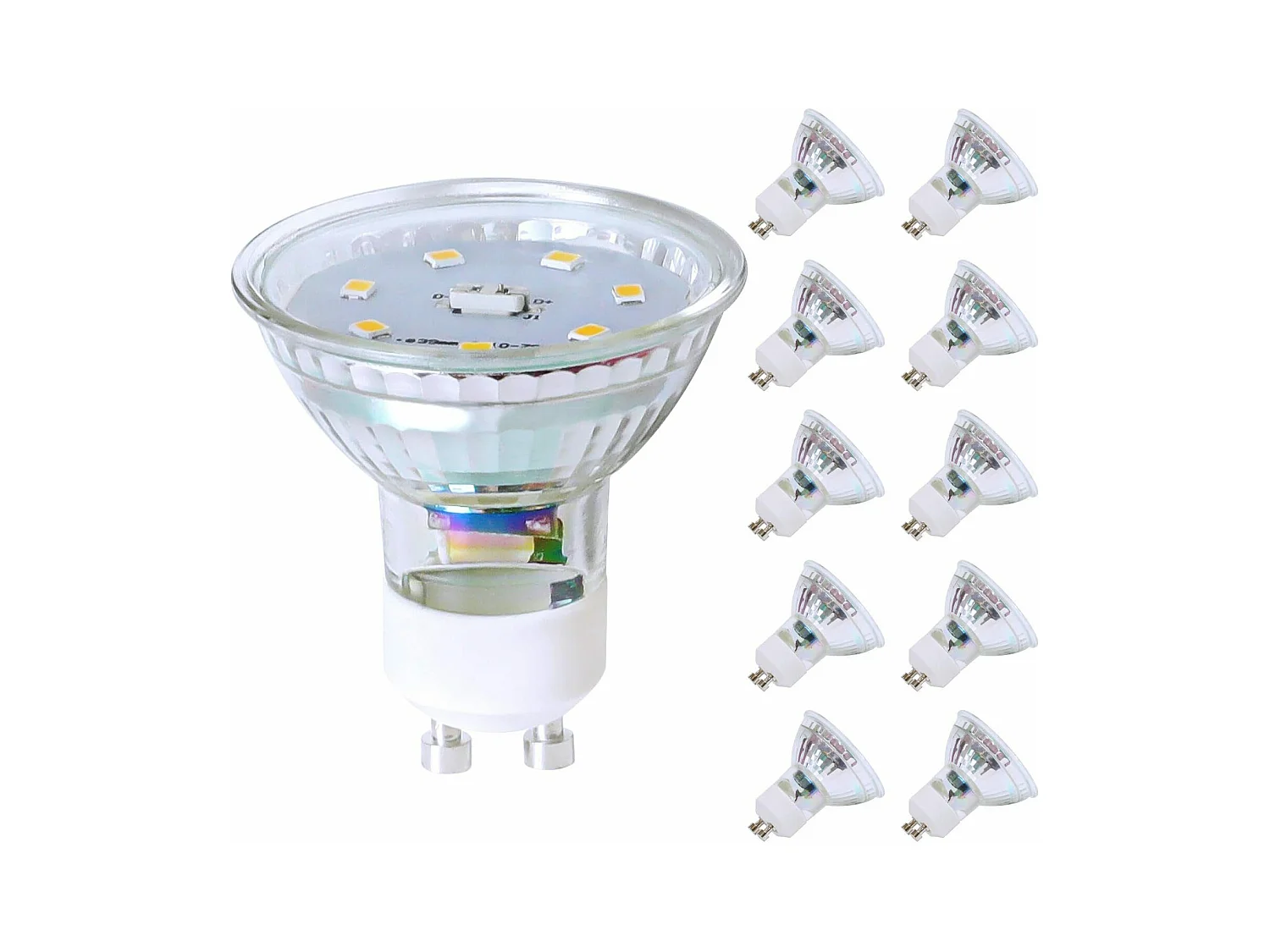NETTLIFE Lot de 10 ampoule LED GU10 blanc chaud 5W remplace 50W, économie d'énergie 3000K angle de faisceau 110° non dimmable réflecteur incandescent
