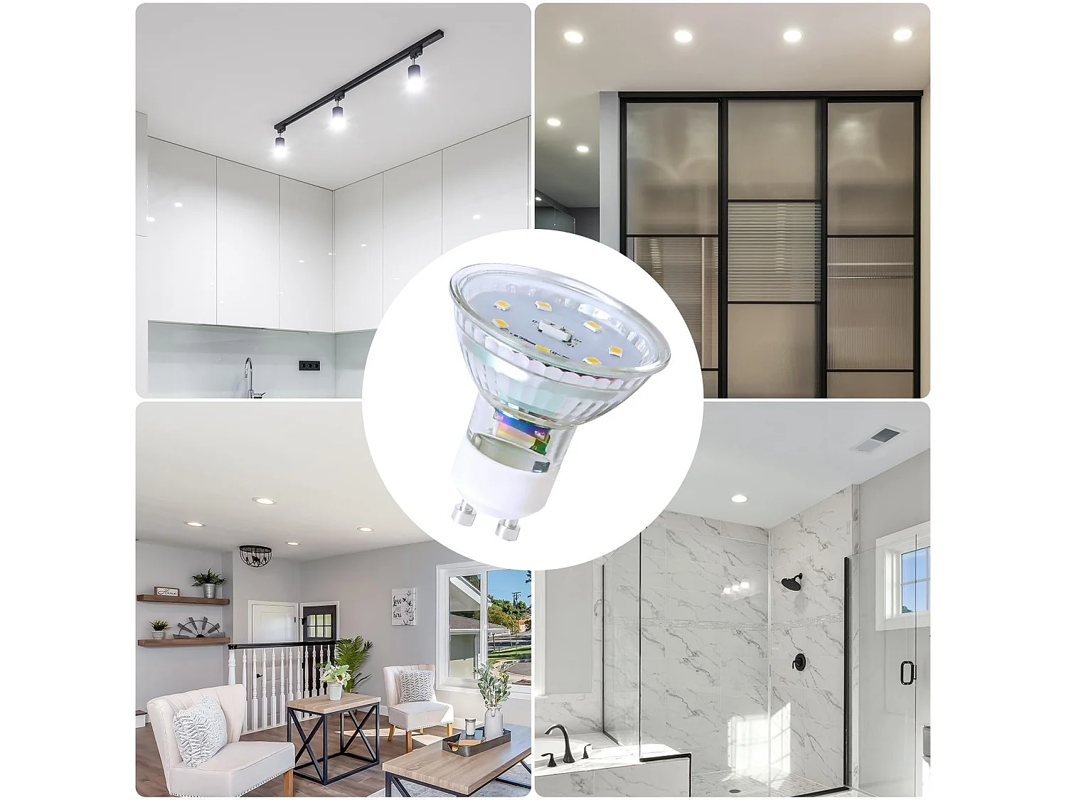 NETTLIFE Lot de 10 ampoule LED GU10 blanc chaud 5W remplace 50W, économie d'énergie 3000K angle de faisceau 110° non dimmable réflecteur incandescent