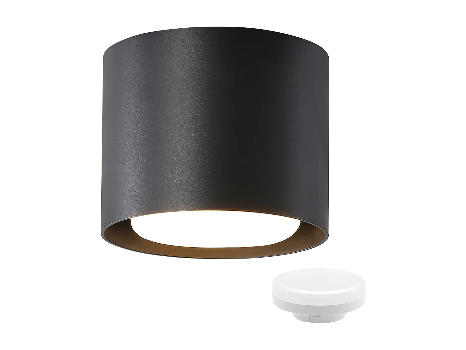 NETTLIFE Plafondspot LED zwart: Ronde uitstekende plafondverlichting, aluminium, 230V, gloeilamp GX53 5W 3000K, voor kamer, gang.