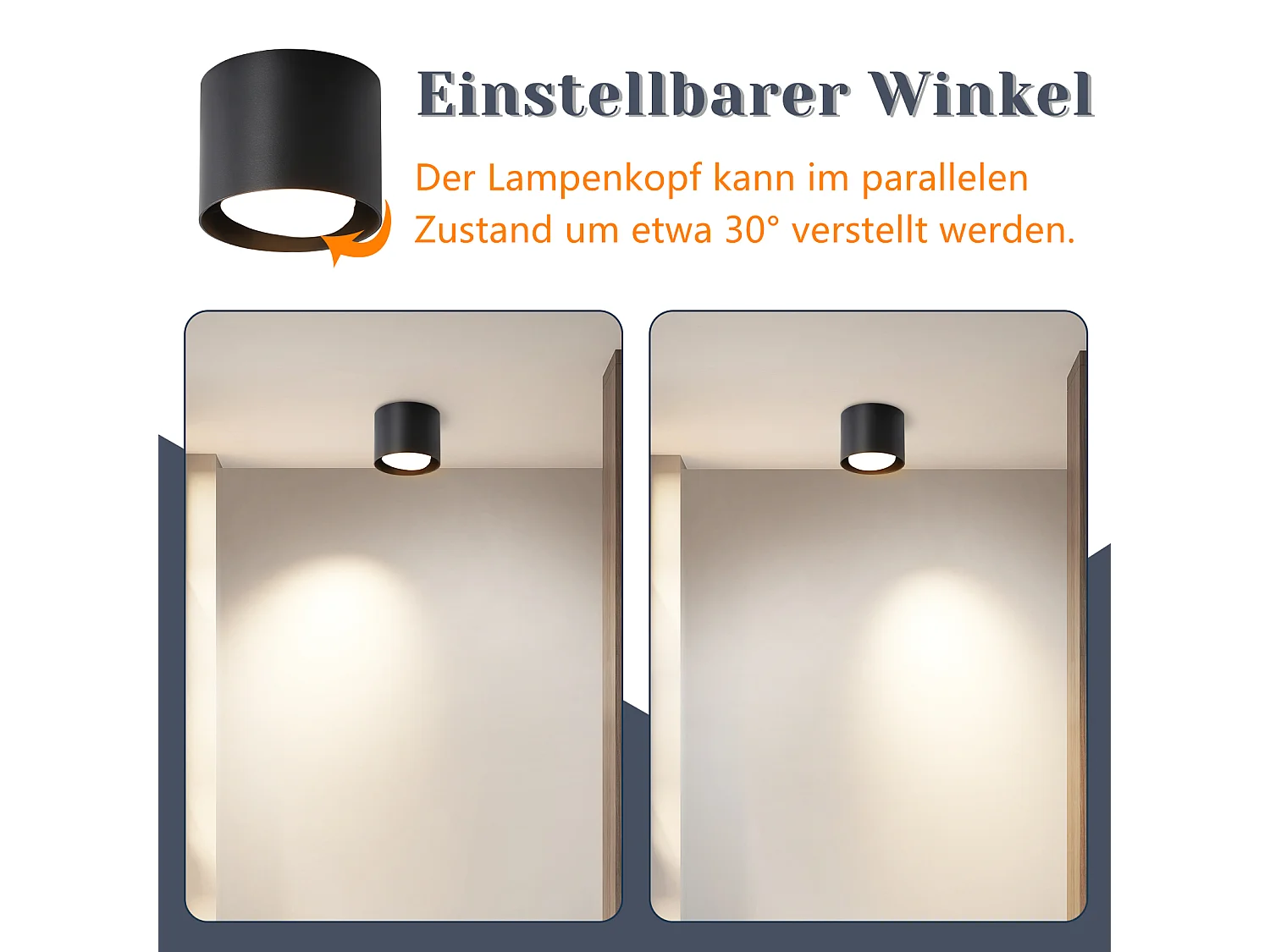 NETTLIFE Plafondspot LED zwart: Ronde uitstekende plafondverlichting, aluminium, 230V, gloeilamp GX53 5W 3000K, voor kamer, gang.