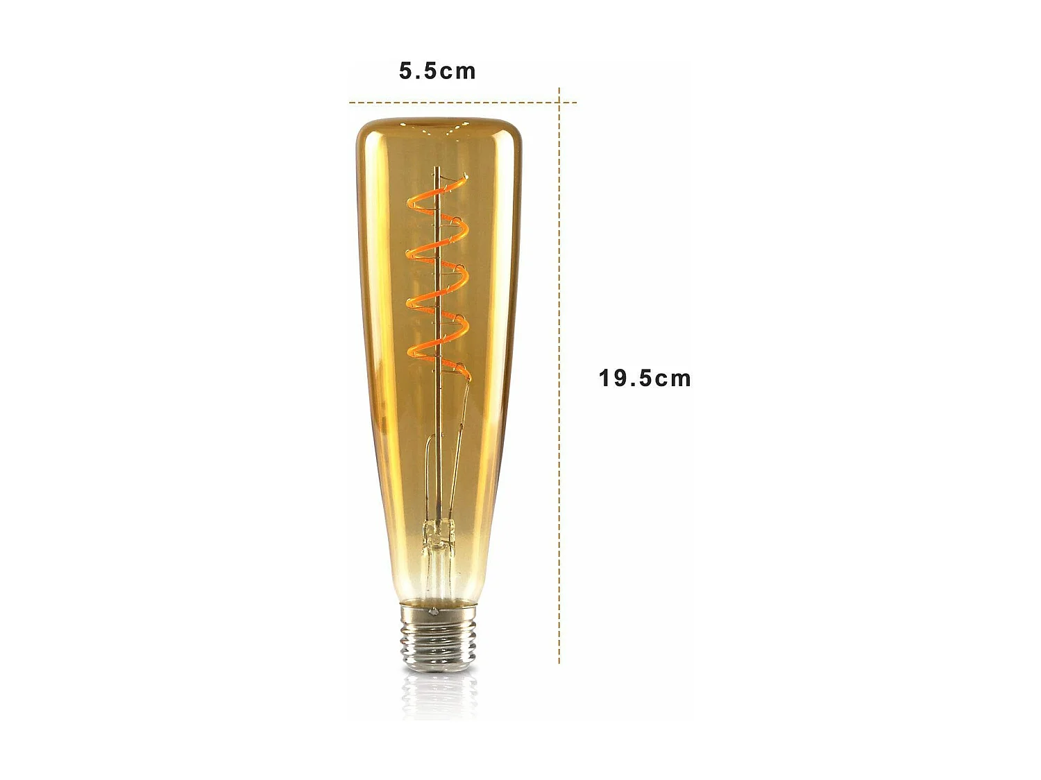 NETTLIFE Ampoule LED E27 rétro Edison 4W en forme de bouteille de vin blanc chaud 2200K couleur or Ampoule à filament spirale décorative pour