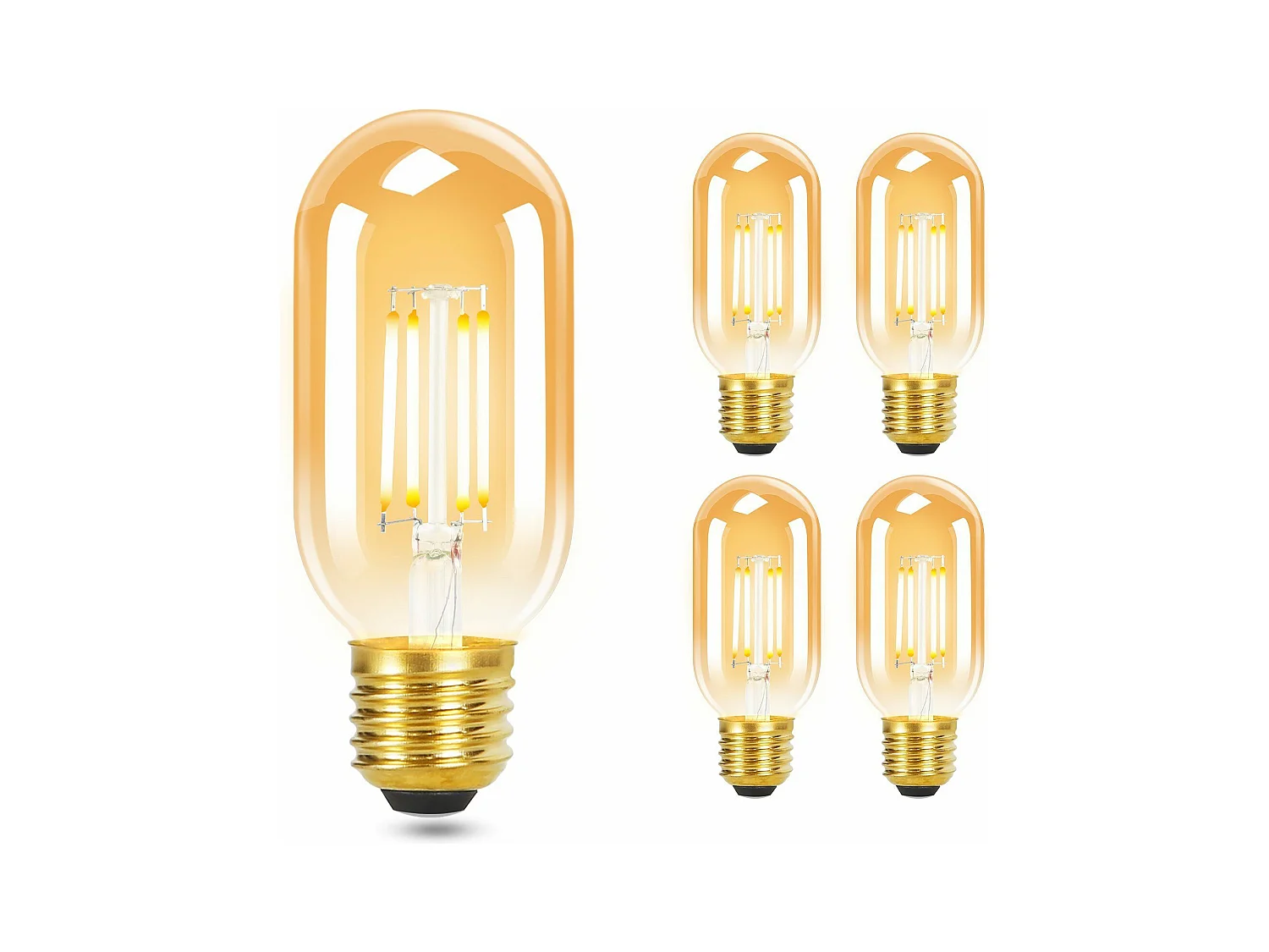 NETTLIFE Lot de 4 ampoules LED E27 blanc chaud vintage T45 4W 2700K style Edison économie d'énergie ampoules en verre