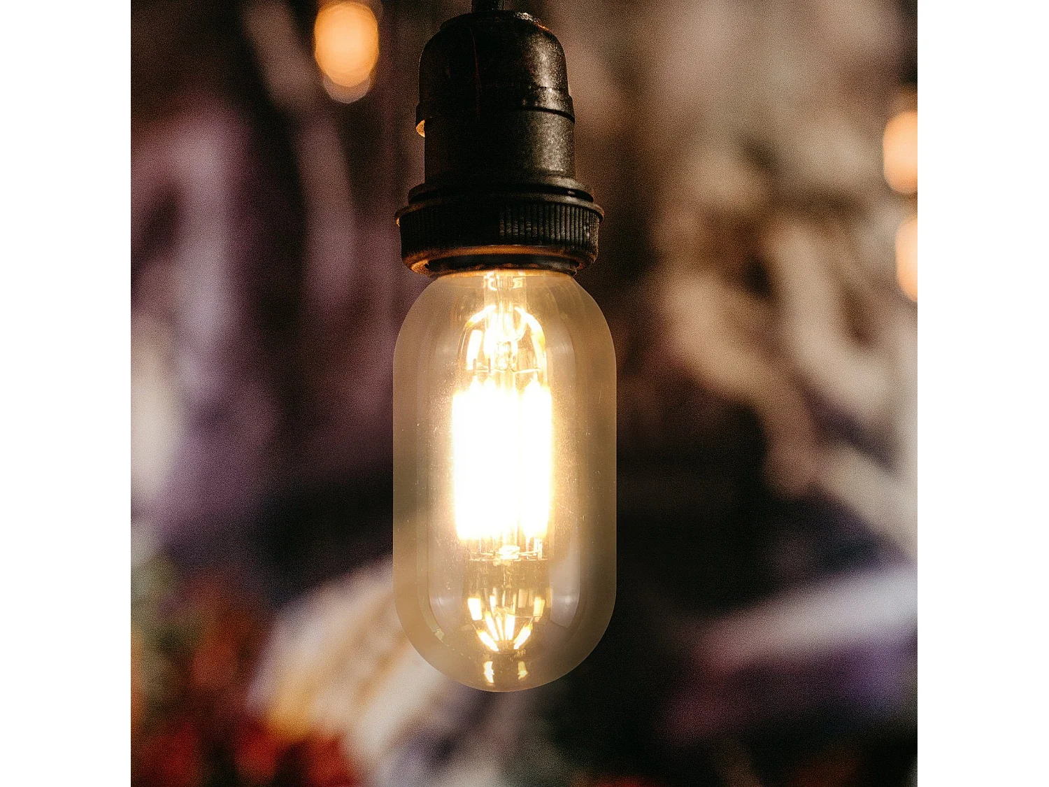 NETTLIFE 4 - Stück - Set von LED - Glühbirnen E27, warmweiß, Vintage - Stil T45, 4W, 2700K, Edison - Art, energieeffizient, Glasbirnen.