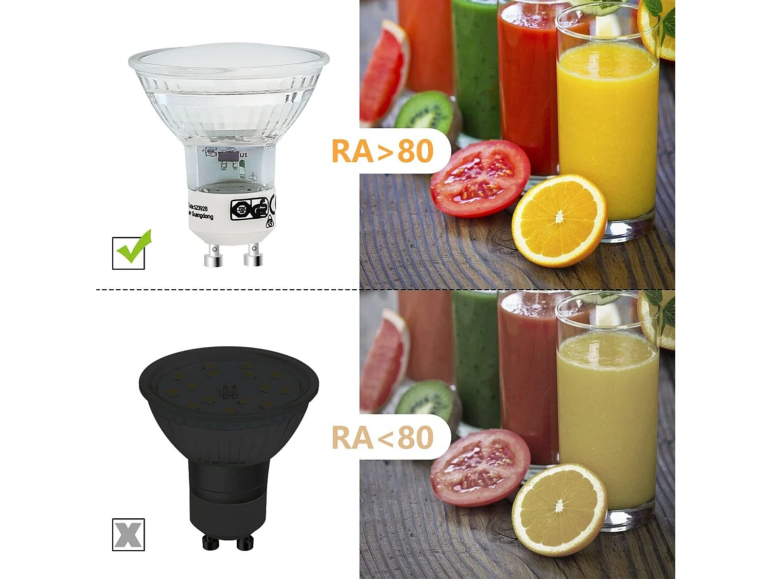 NETTLIFE Pakket van 10 LED - GU10 - lampenstekkers, witte warmte, 4W - PAR16 - inbouwspotjes, straalhoek 120°, verlichting 3000K, keukenlamp, plafondlamp.