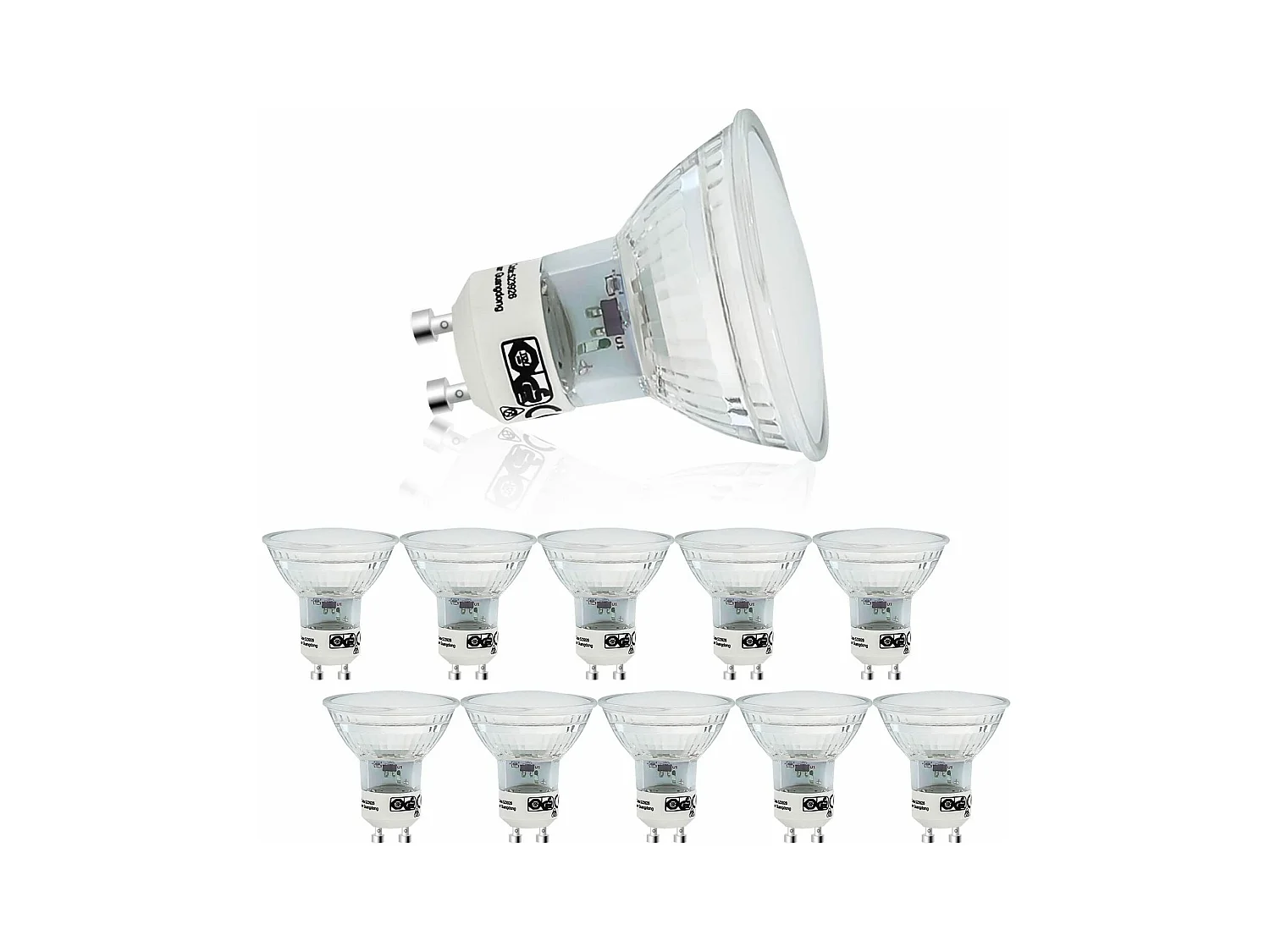 NETTLIFE Lot de 10 Ampoules LED GU10 Blanc Chaud 4W - PAR16 Spot Encastrable Angle de Faisceau 120° Éclairage 3000K Lampe de Cuisine Plafonnier