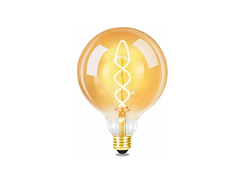 NETTLIFE Vintage E27 LED-Glühbirne: Retro-Edison-Glühbirne G125, große dekorative Kugellampe, 4 W, warmweißes Filament, nostalgische Beleuchtung, sparsam