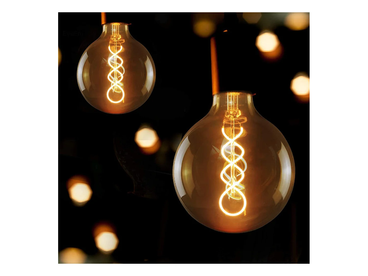 NETTLIFE LED - E27 - G125 - grote, retro - Edison, witte warme filament - decoratieve gloeilampje - 4W - nostalgisch licht - energiebesparend.
