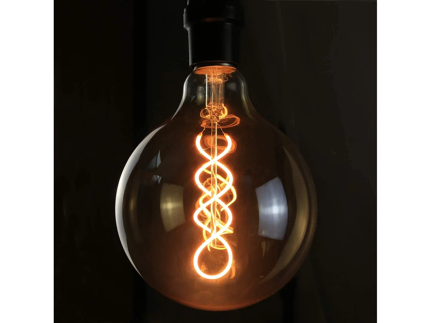 NETTLIFE LED - E27 - G125 - grote, retro - Edison, witte warme filament - decoratieve gloeilampje - 4W - nostalgisch licht - energiebesparend.
