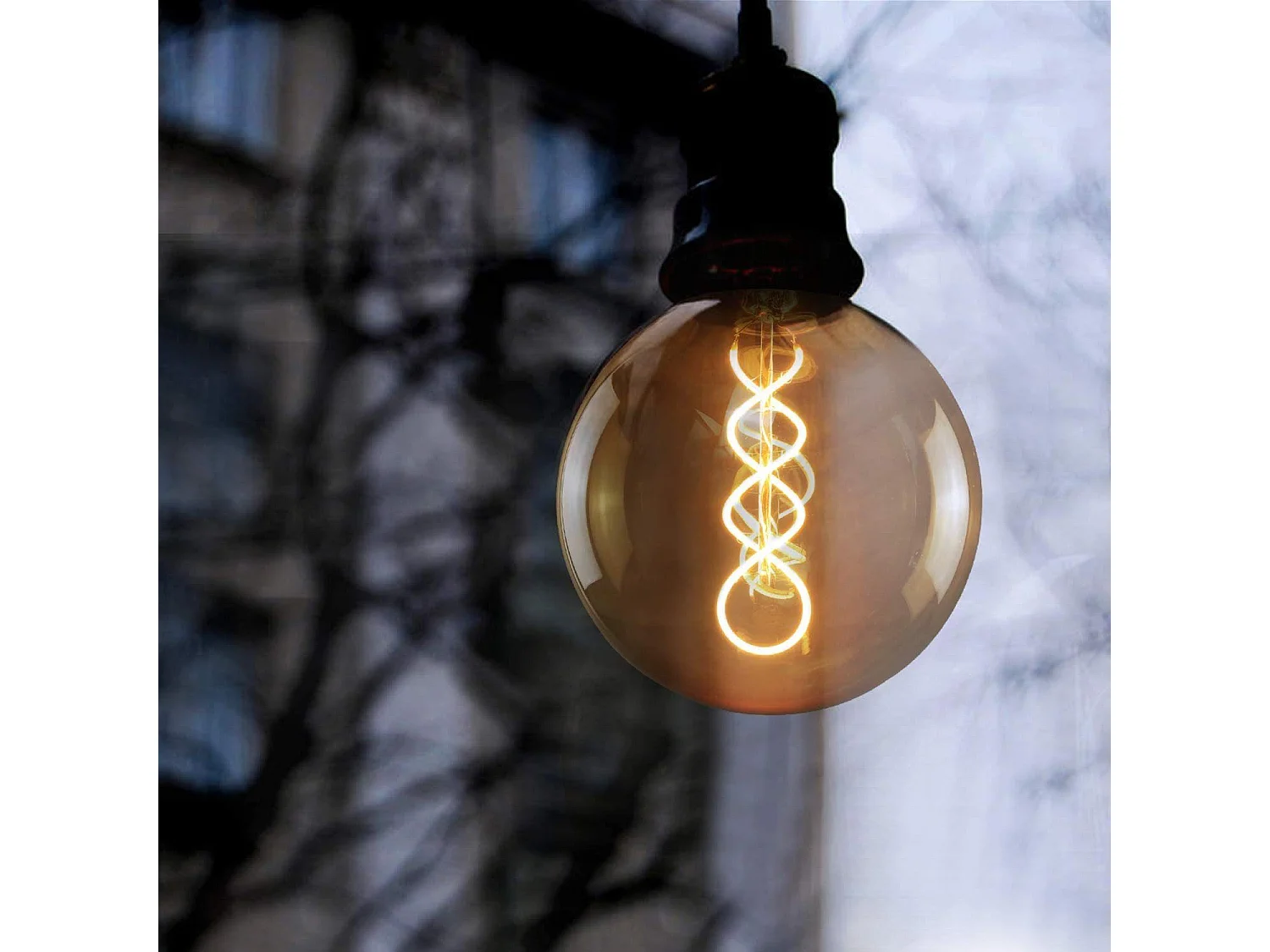 NETTLIFE LED - E27 - G125 - grote, retro - Edison, witte warme filament - decoratieve gloeilampje - 4W - nostalgisch licht - energiebesparend.