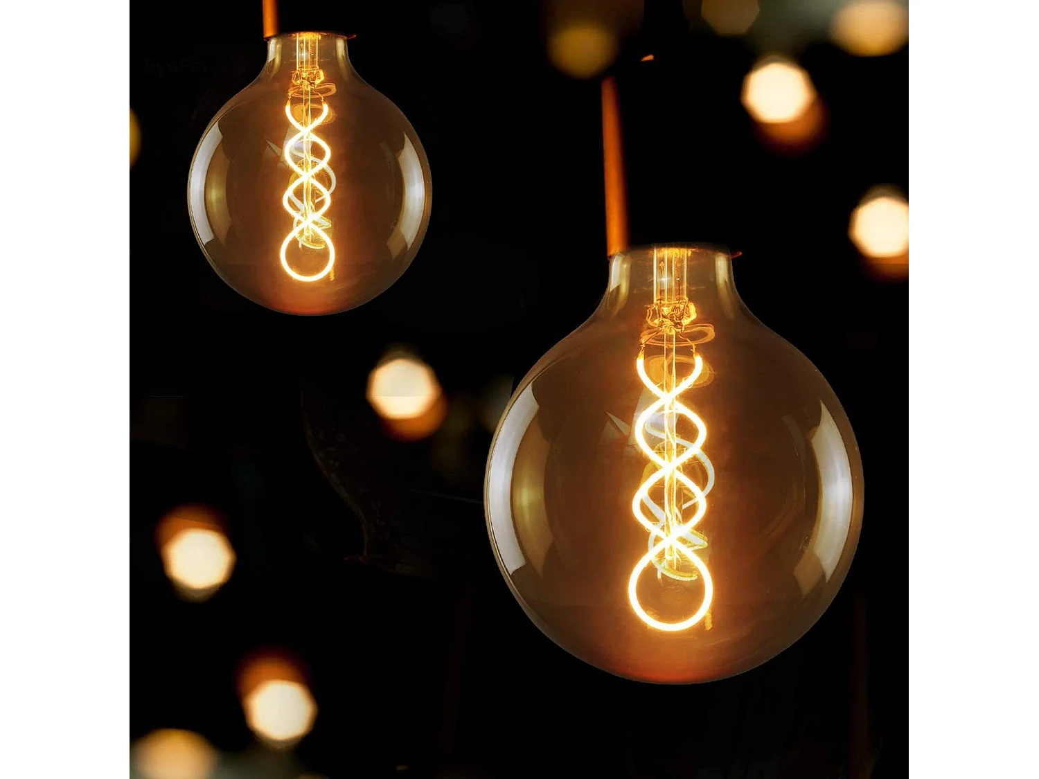 NETTLIFE LED - E27 - G125 - grote, retro - Edison, witte warme filament - decoratieve gloeilampje - 4W - nostalgisch licht - energiebesparend.