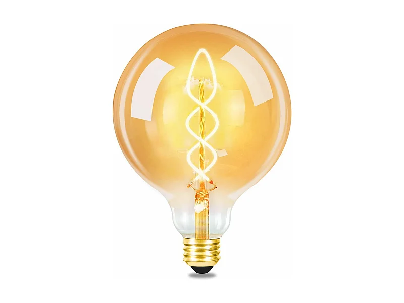 NETTLIFE Ampoule LED E27 vintage : ampoule rétro Edison G125 grande lampe globe décorative 4W filament blanc chaud éclairage nostalgique économie