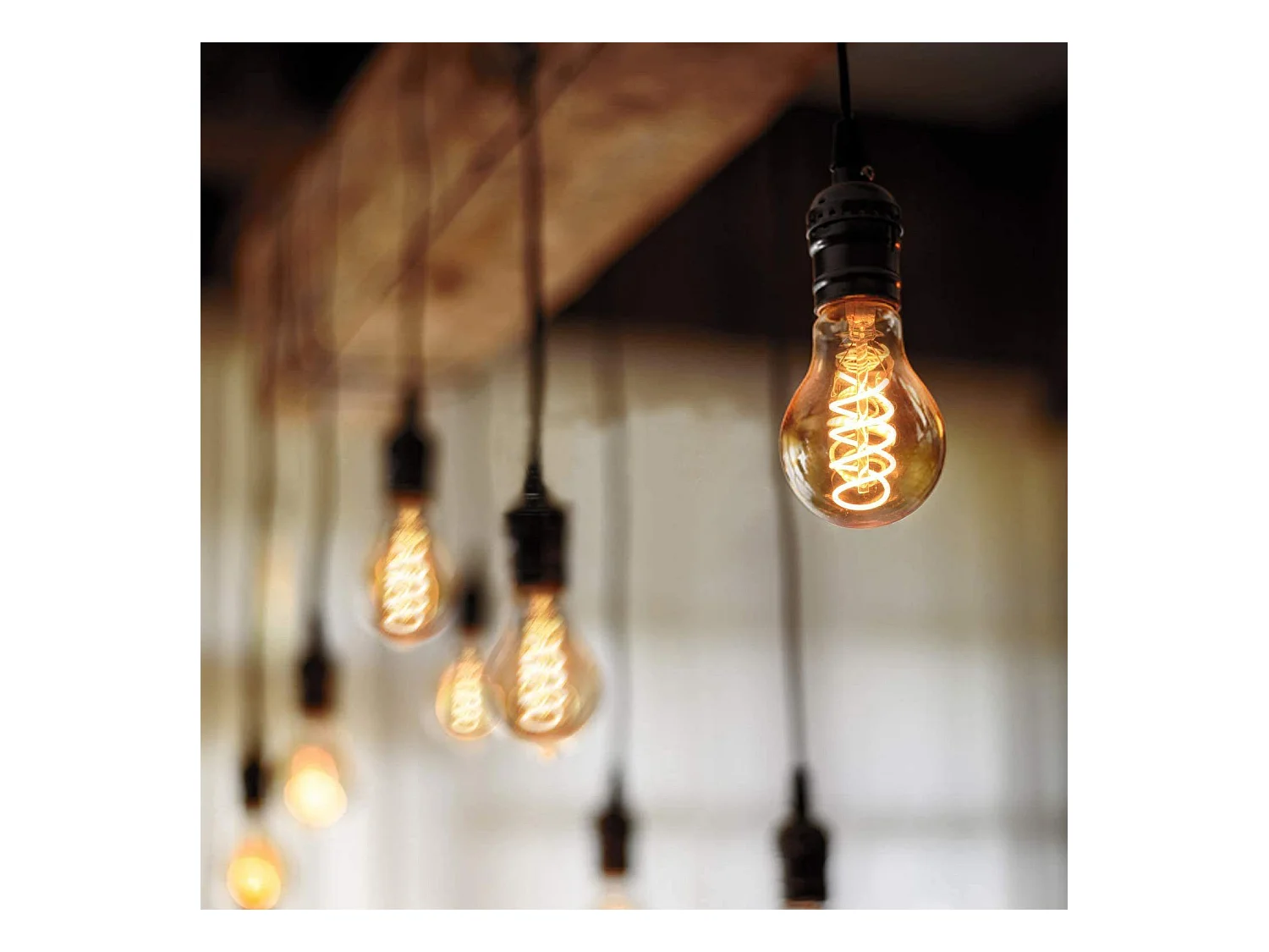 NETTLIFE Lot de 1 ampoules LED E27 vintage : ampoule à filament blanc chaud A60 2200K Edison rétro 4W décorative antique économie d'énergie éclairage