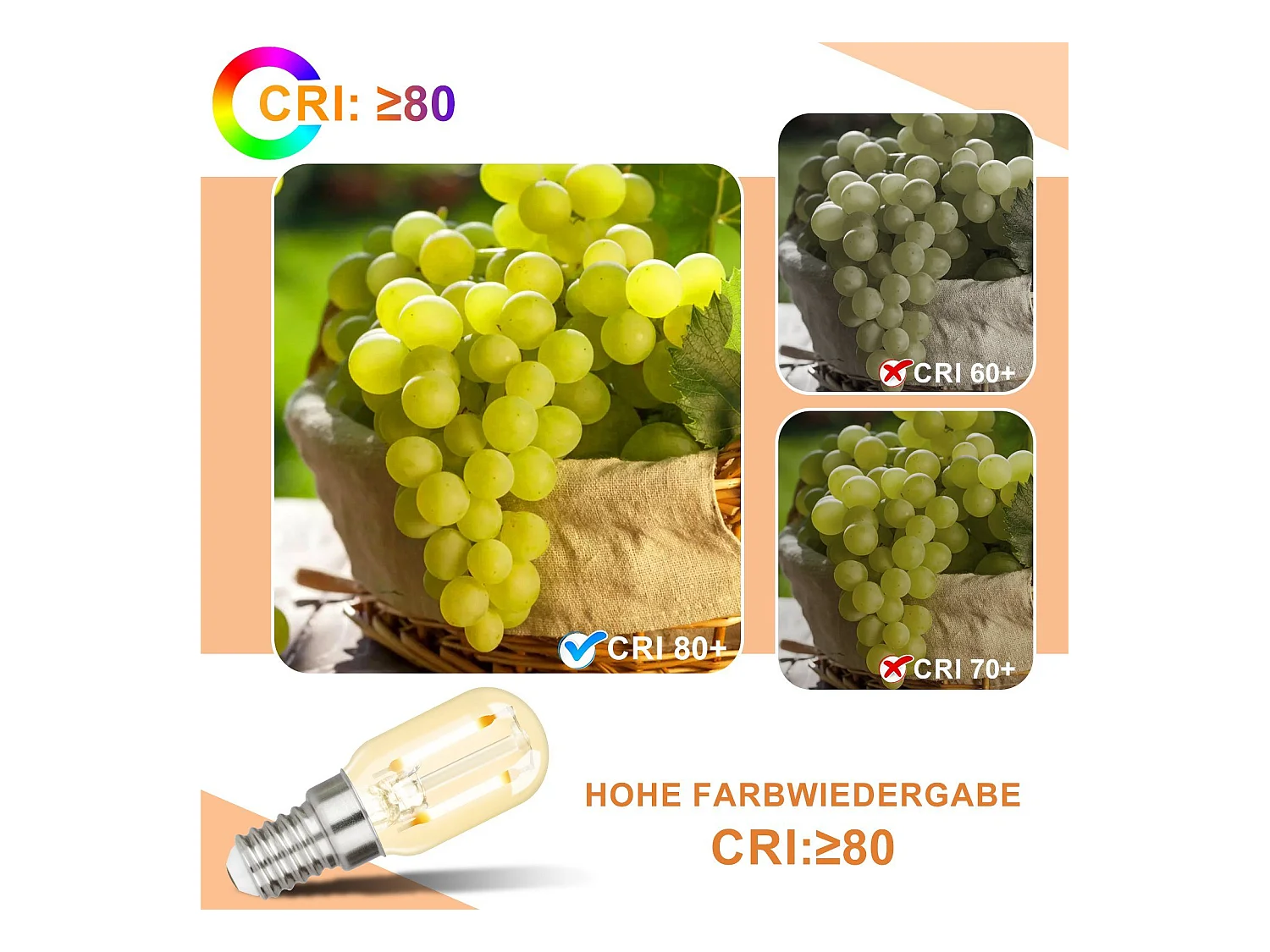 4 E14 LED Lampen Warmweiß Vintage T22 Retro Lampen 2W 2700K passend für Lampenfassungen