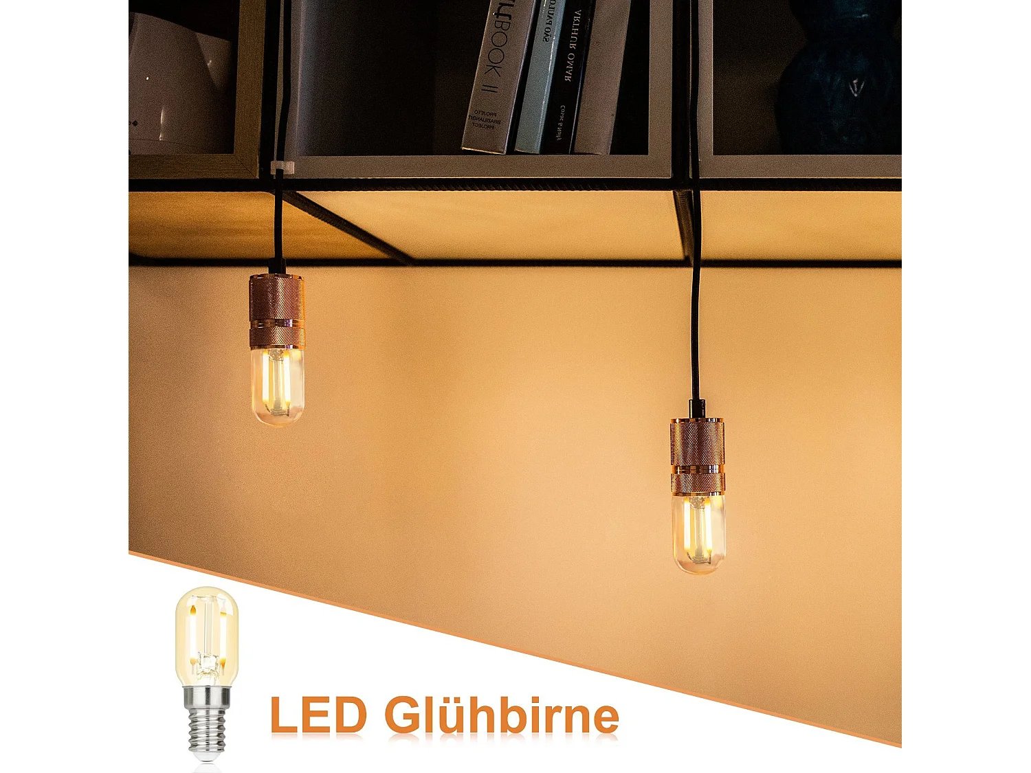 NETTLIFE Lot de 4 lampes LED E14 blanc chaud lampes vintage T22 rétro Edison 2 W 2700 K adaptées aux supports de lampe